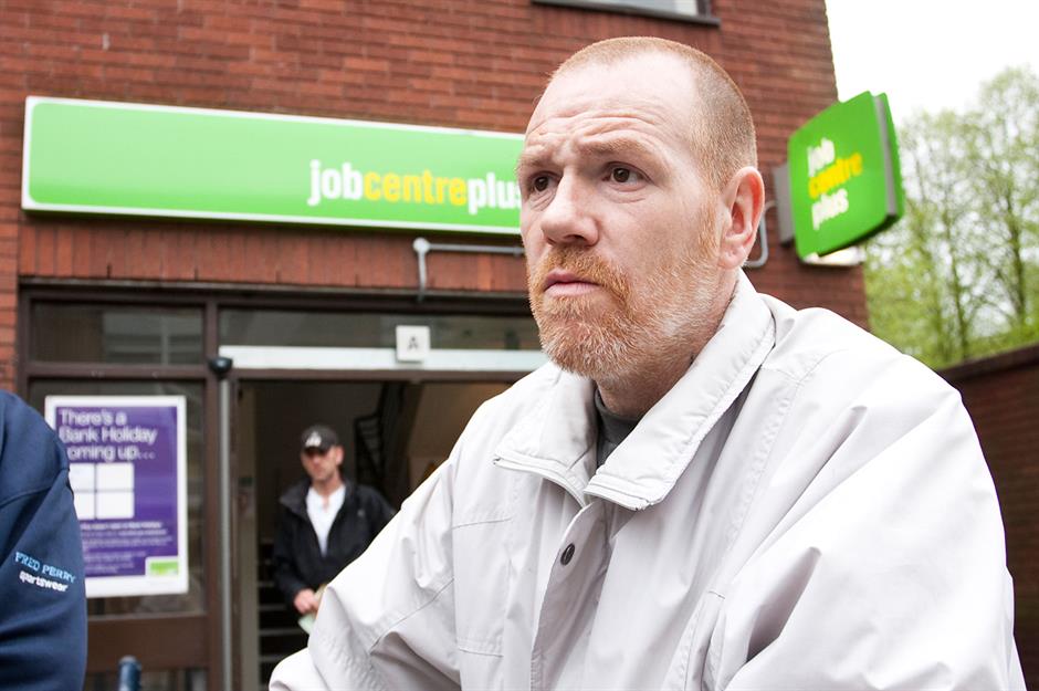 The share of the labour force out of work in selected nations