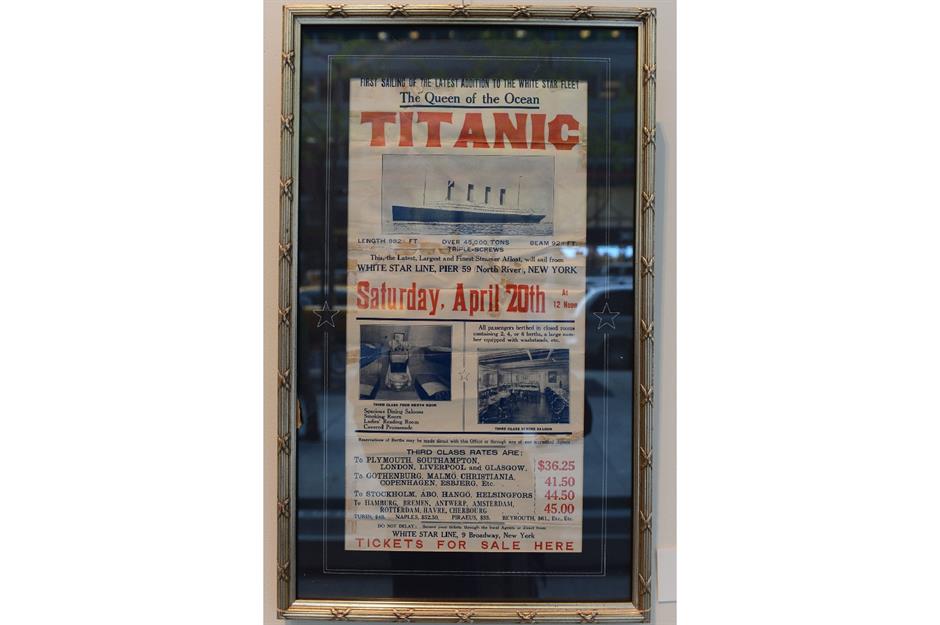 Poster for Titanic’s return voyage: $85,200 (£62k)