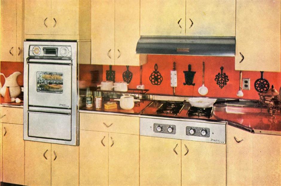 yellow retro kitchen