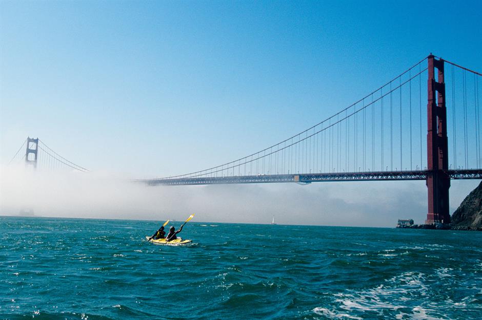 4. Kayak under the Golden Gate Bridge, San Francisco, California
