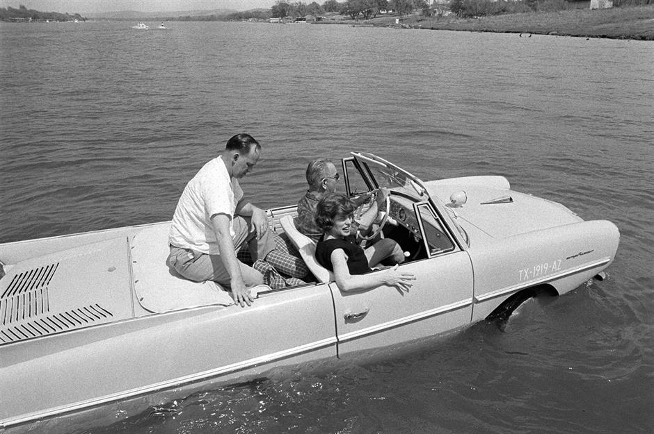 21. Lyndon B Johnson loved driving on water