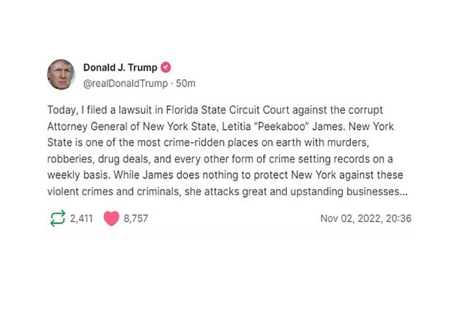 Letitia James vs the Trumps