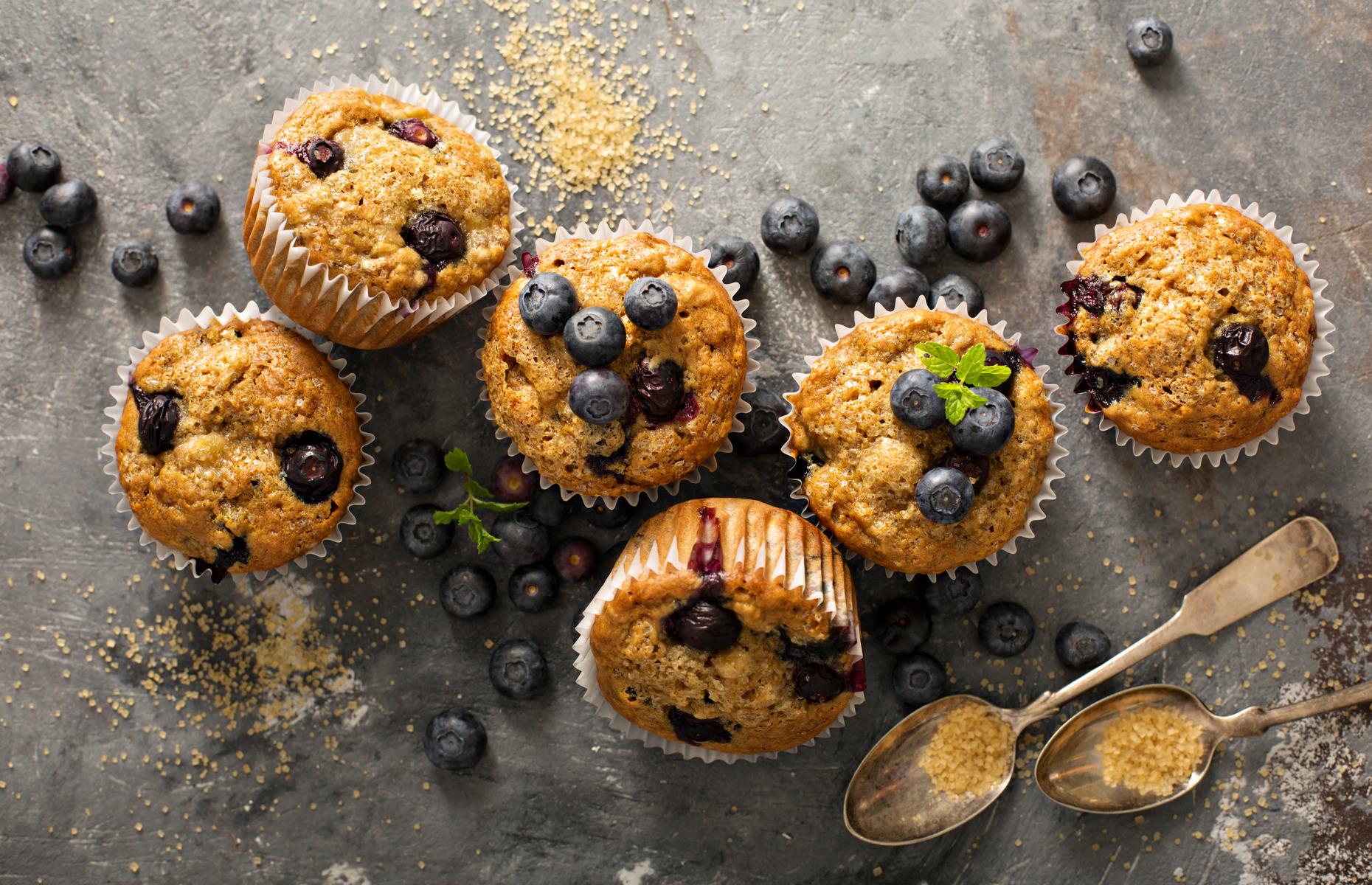 42. Bran and blueberry muffins