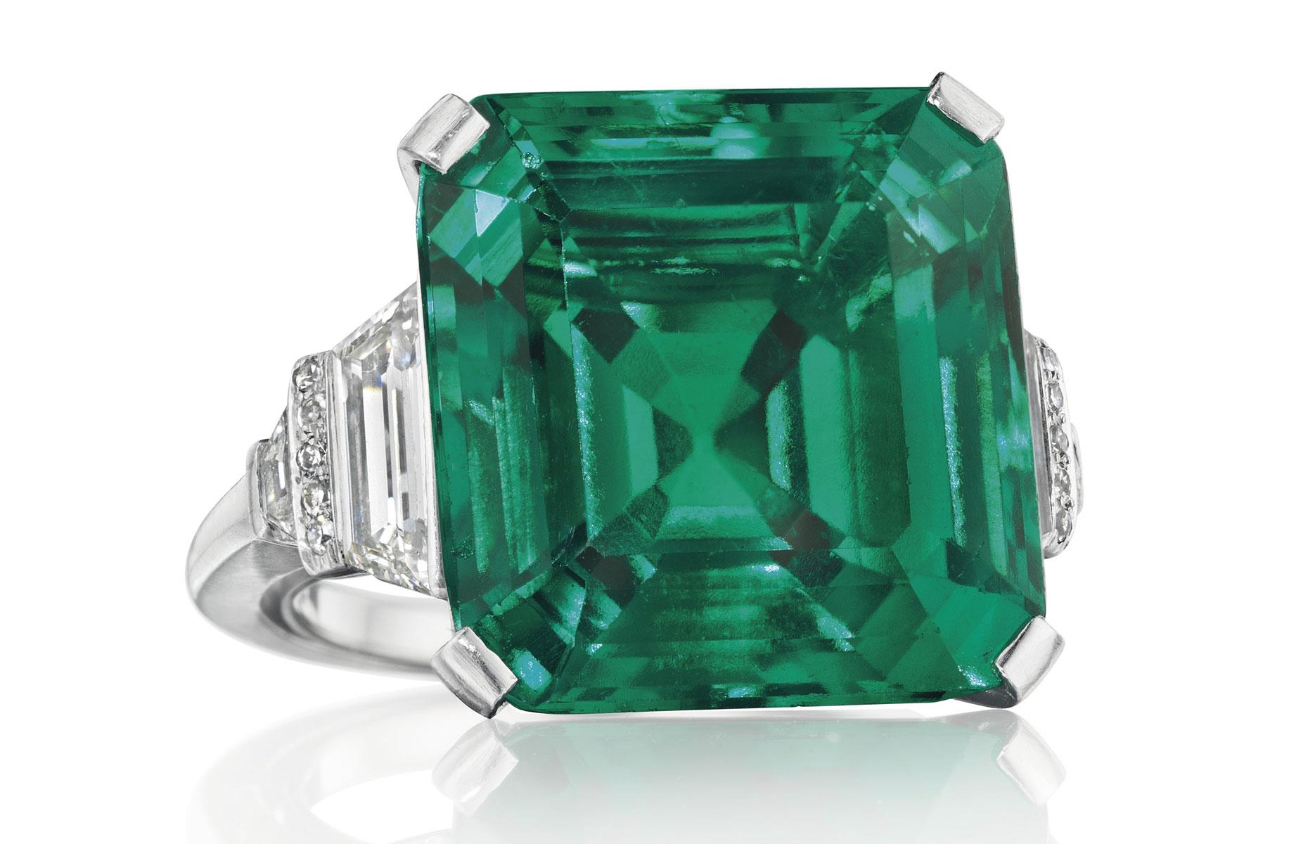June: the Rockefeller Emerald sells for a record $5.5 million (£4.2m)