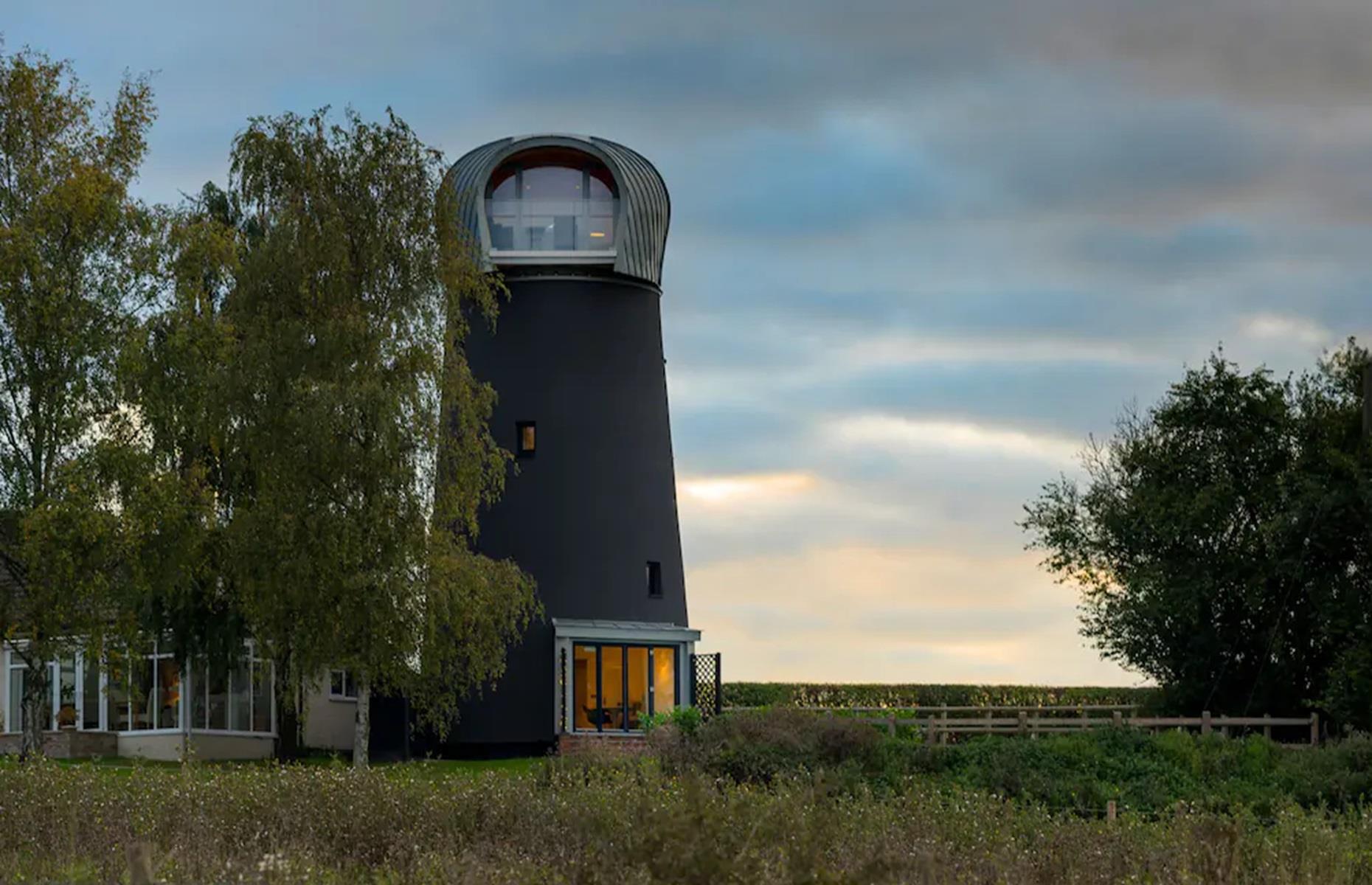 Converted modern windmill, Suffolk, UK