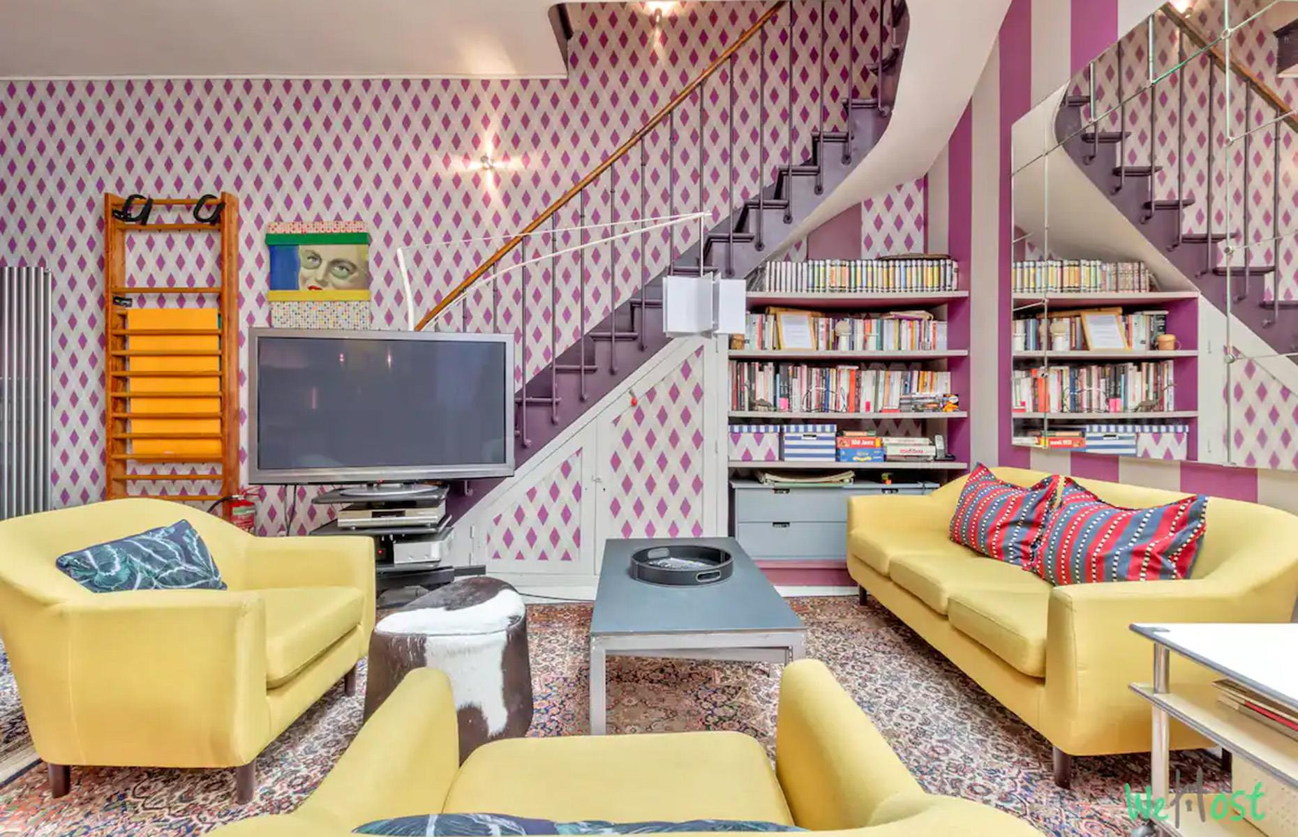 Colour-clash apartment, Paris, France