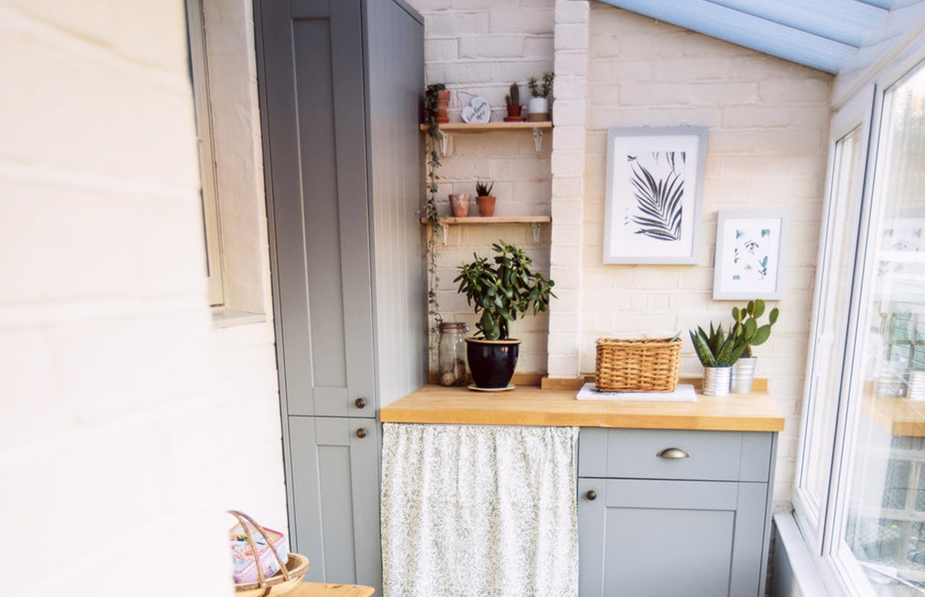 After: a botanical-inspired laundry room