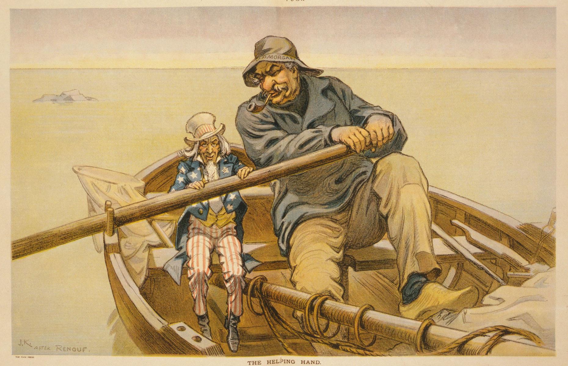 J P Morgan bails out the US government following the Panic of 1907