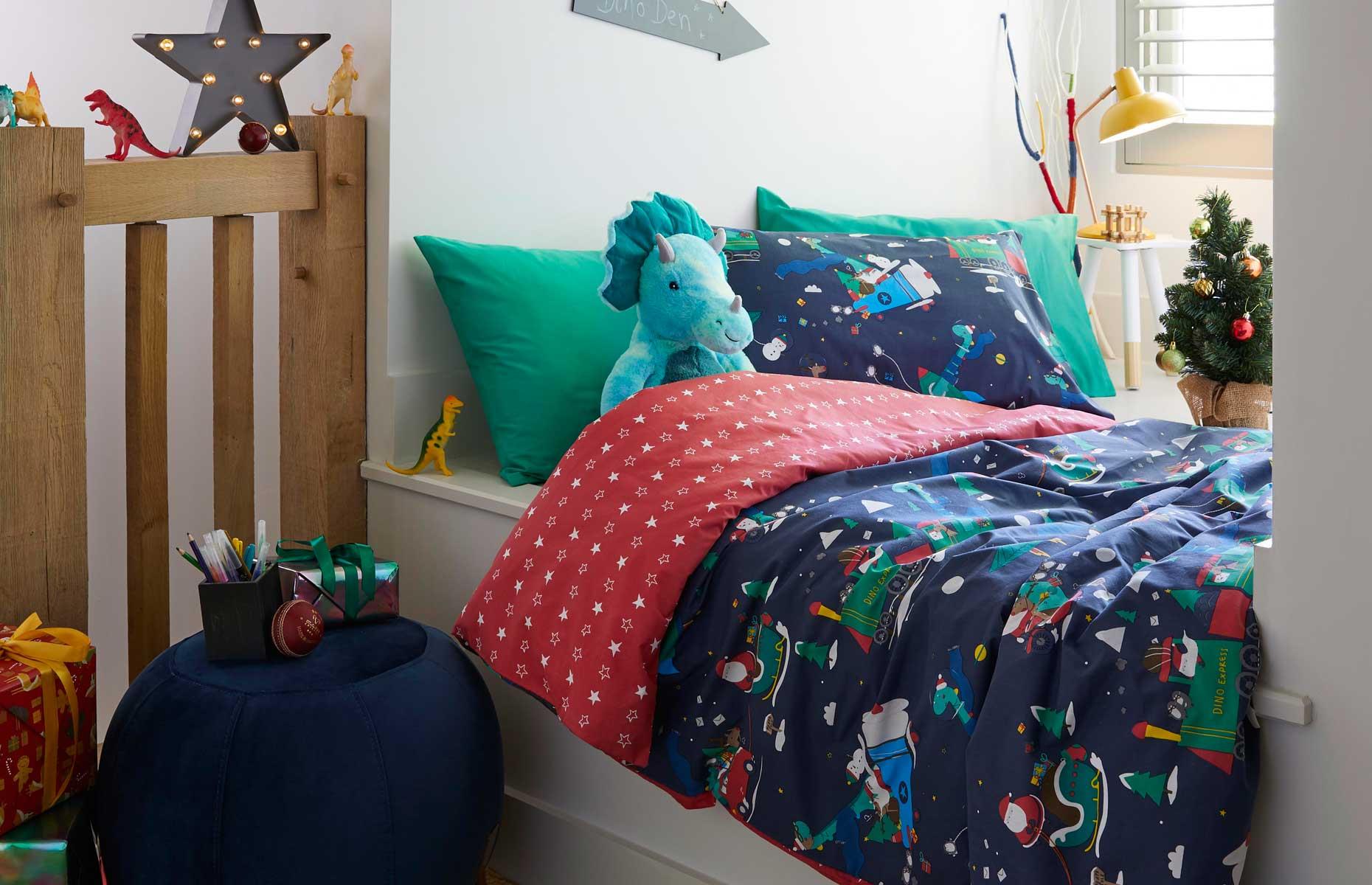 Christmas dinosaur cheap bedding