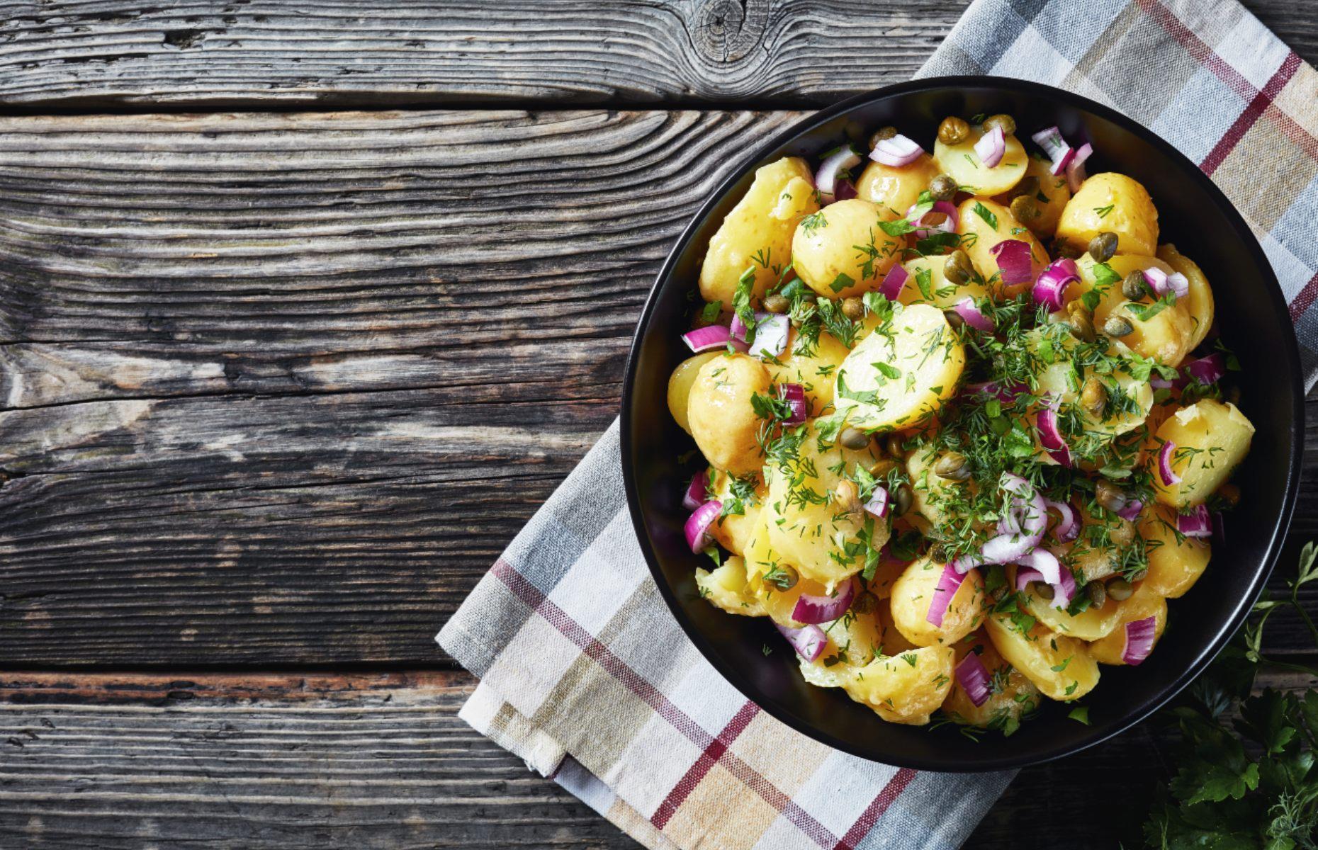 Warm new potato salad