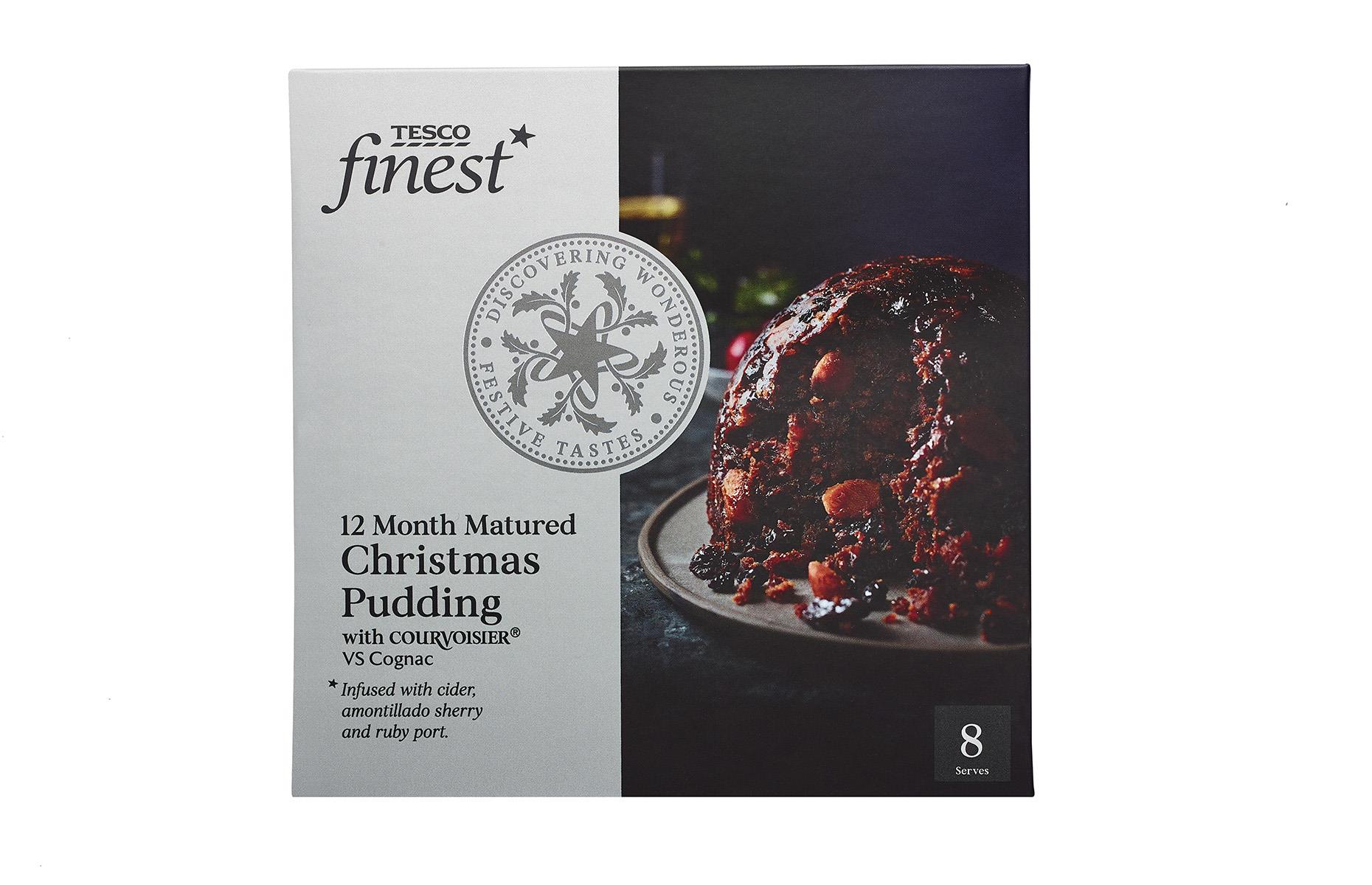 Tesco Finest 12 Month Matured Christmas Pudding with Courvoisier Cognac, £8 (907g)
