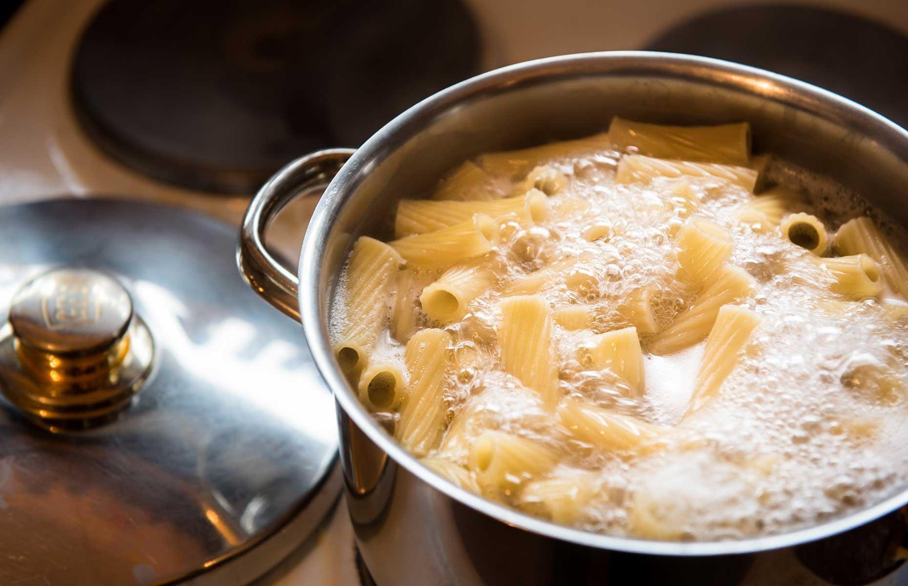 Use pasta water to emulsify sauce