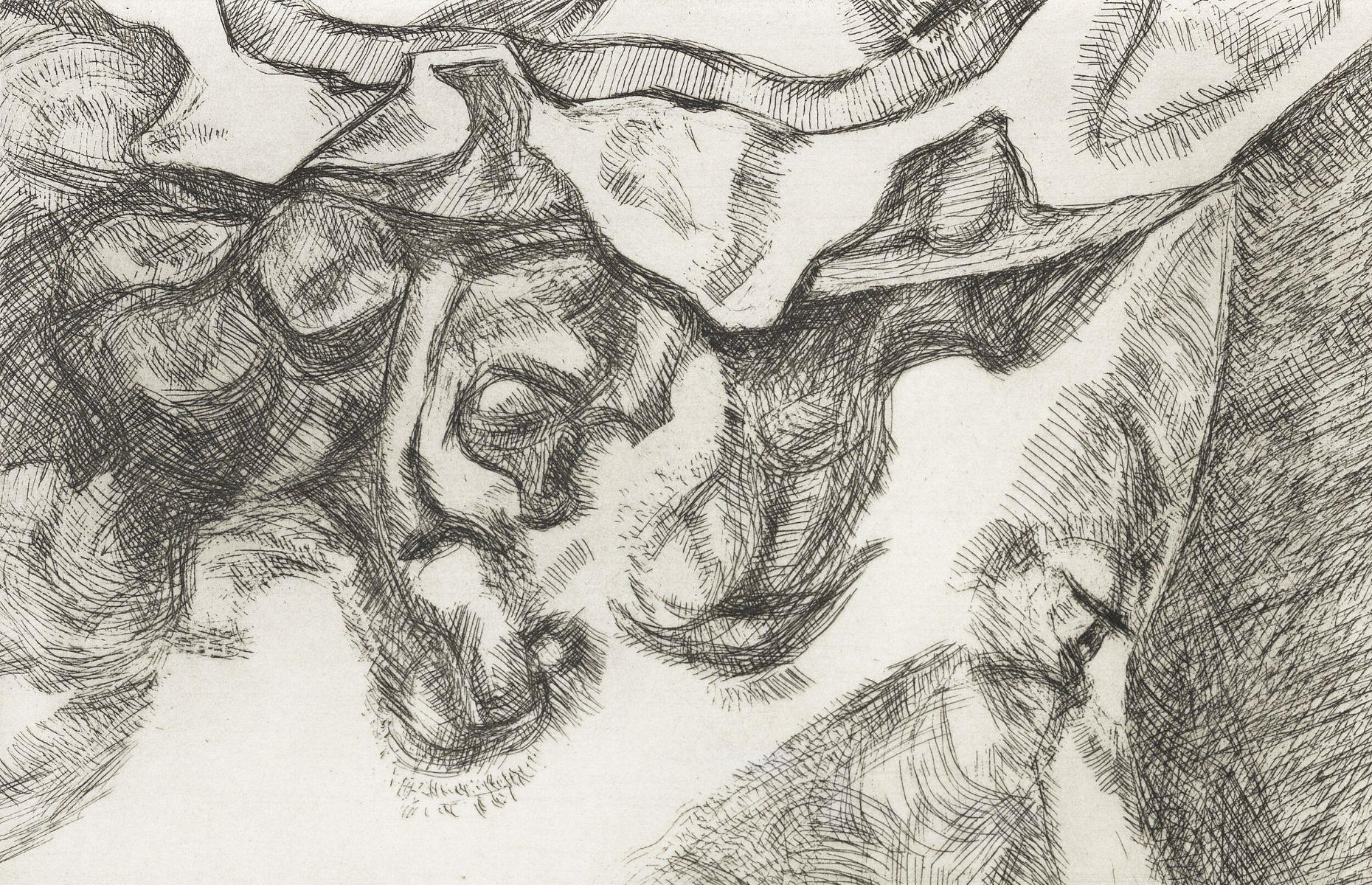 Lucian Freud etching