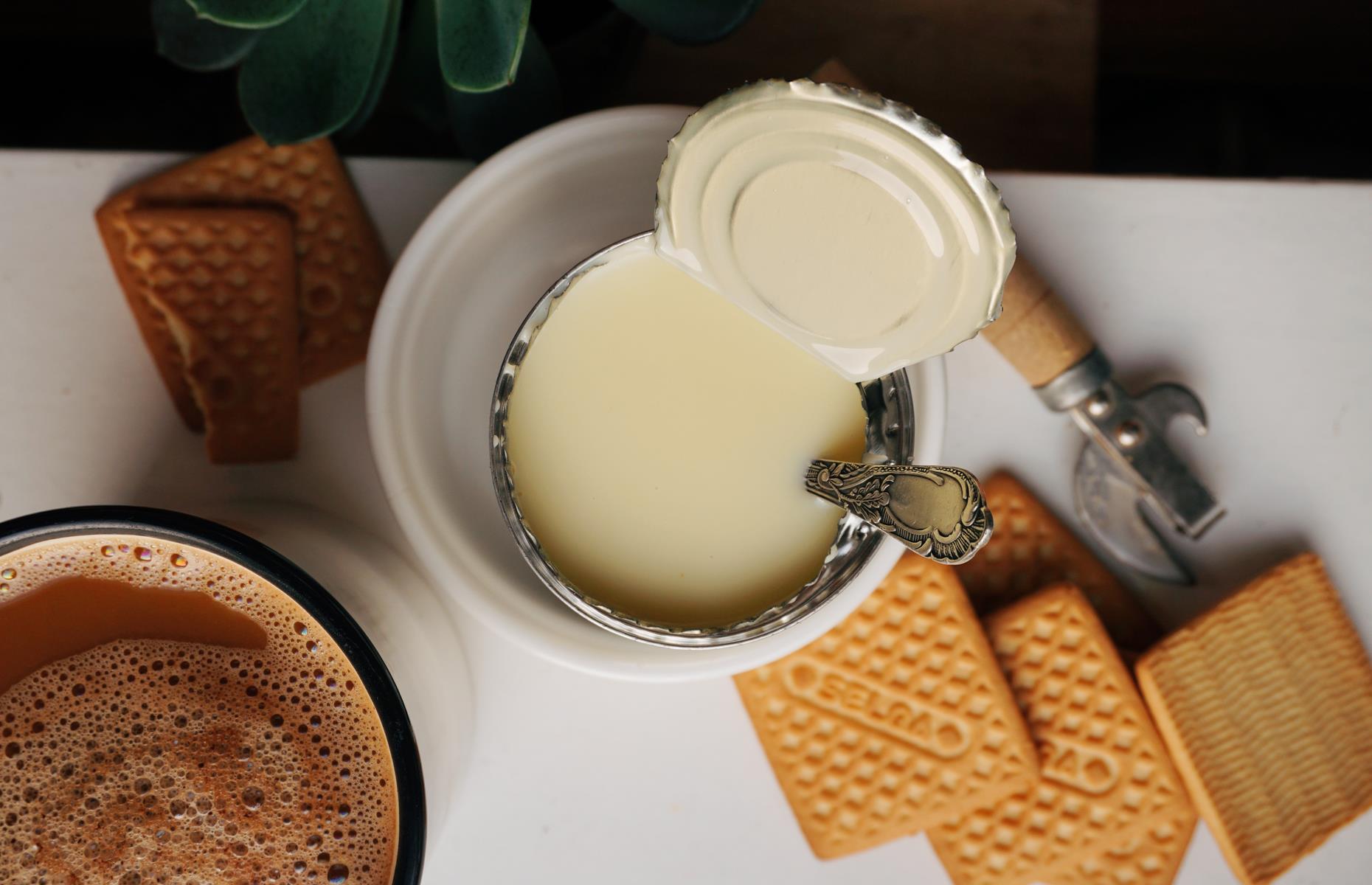 14. Cook condensed milk until it explodes