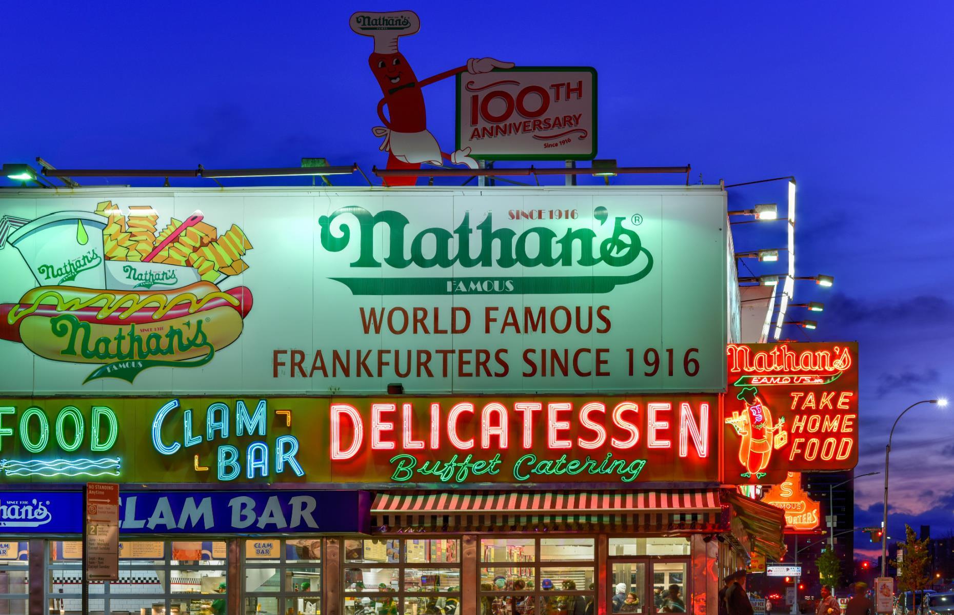 =12. New York: Nathan’s Famous Hot Dogs, New York City
