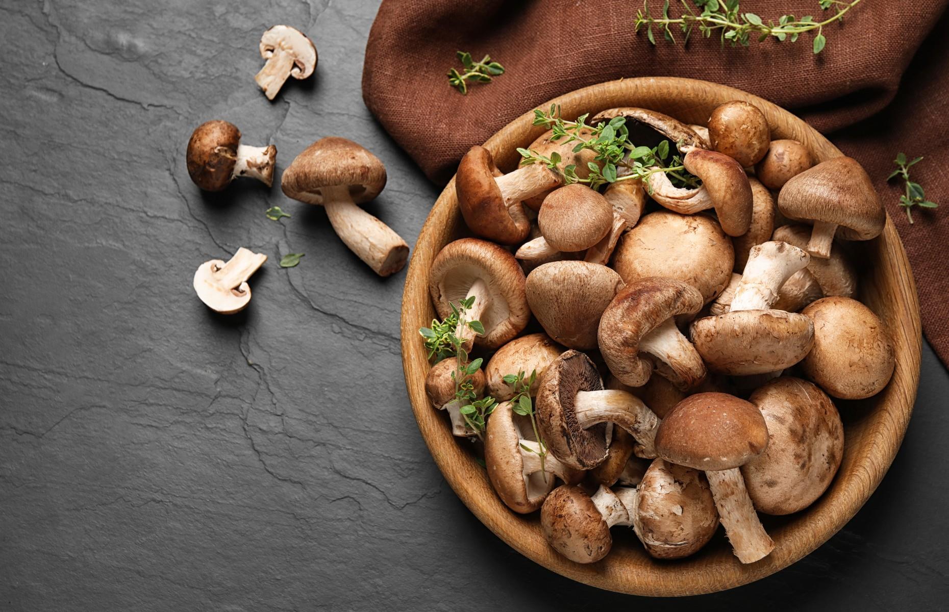 Clean mushrooms with a damp cloth