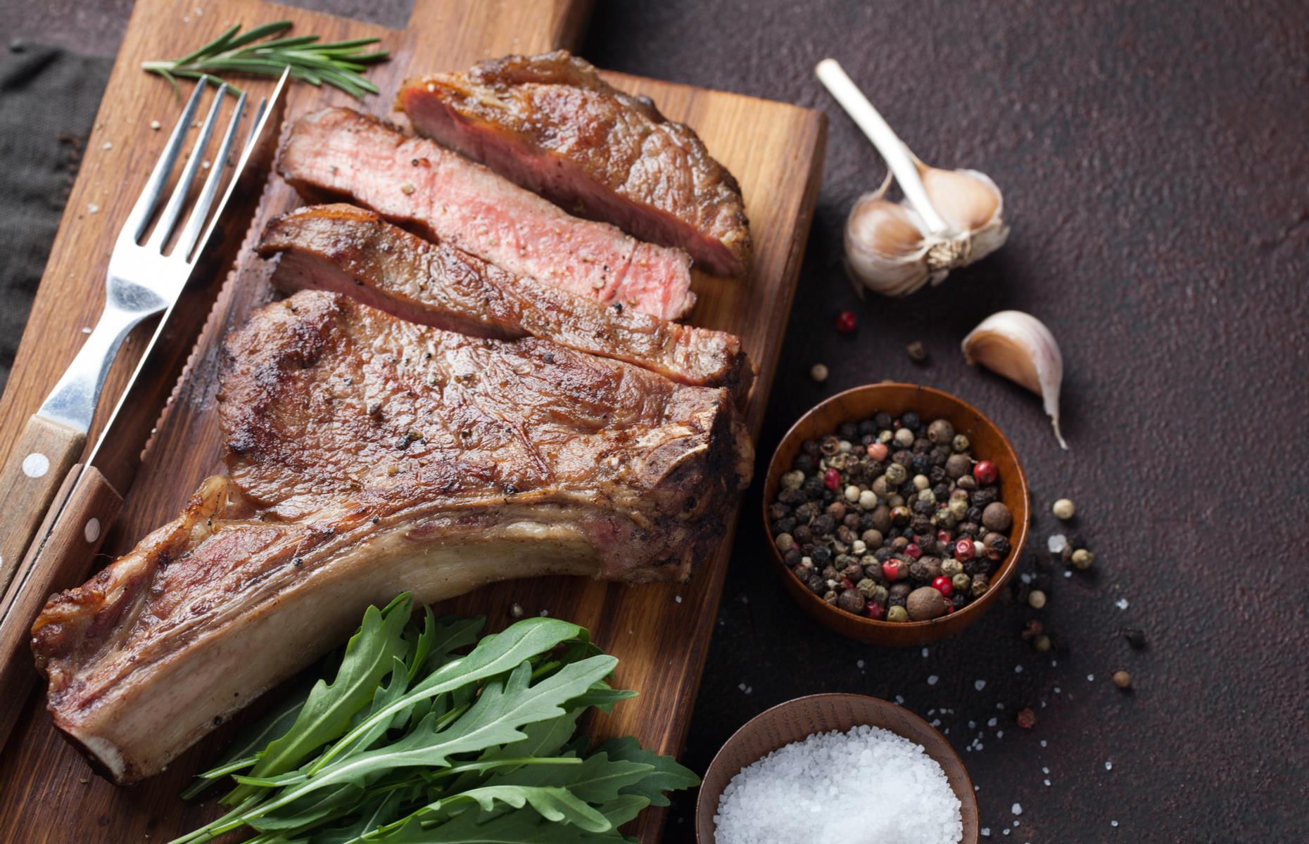 24. Well-done steak