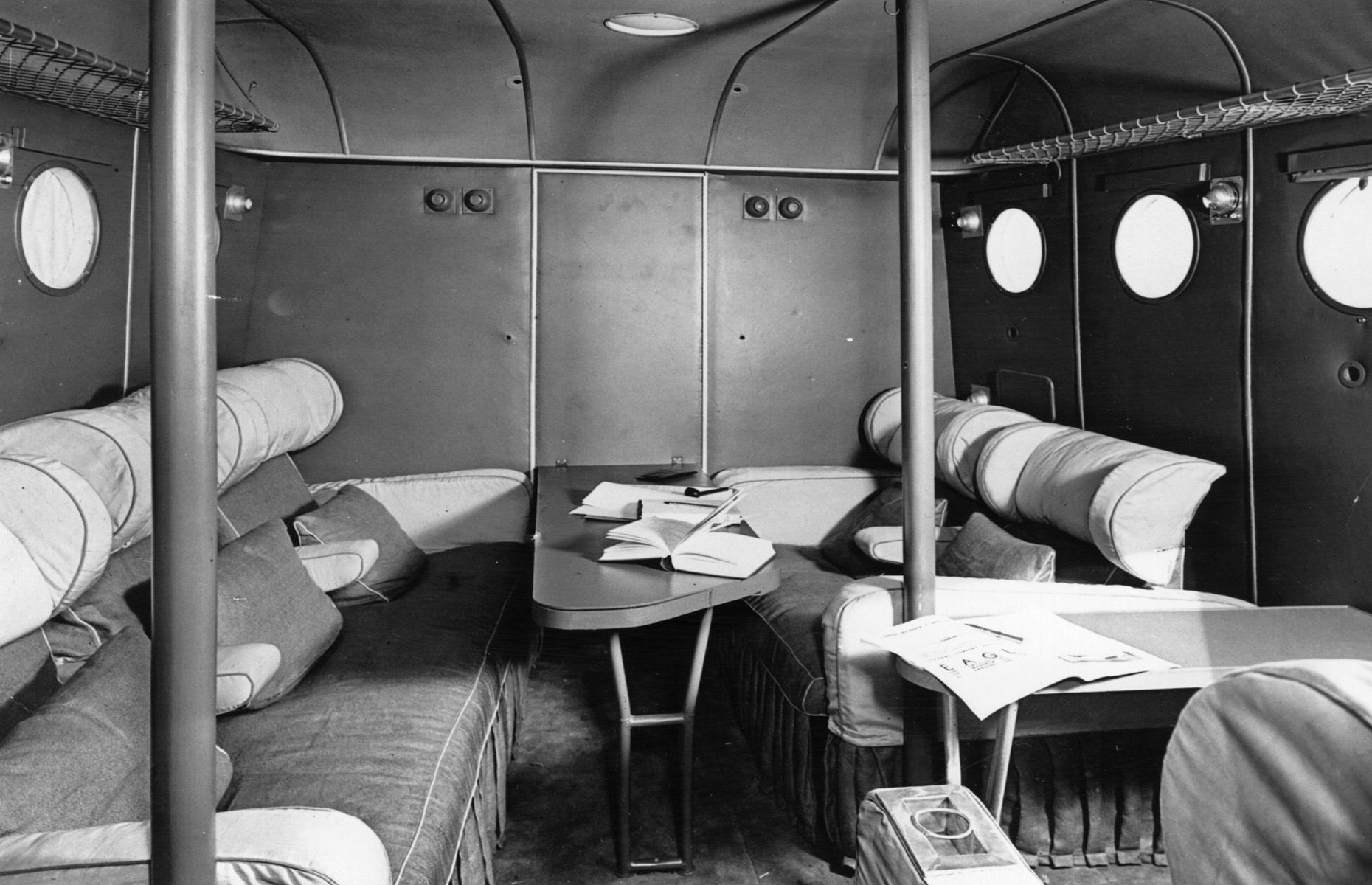 1940s: day cabins inside an Imperial Airways flying boat