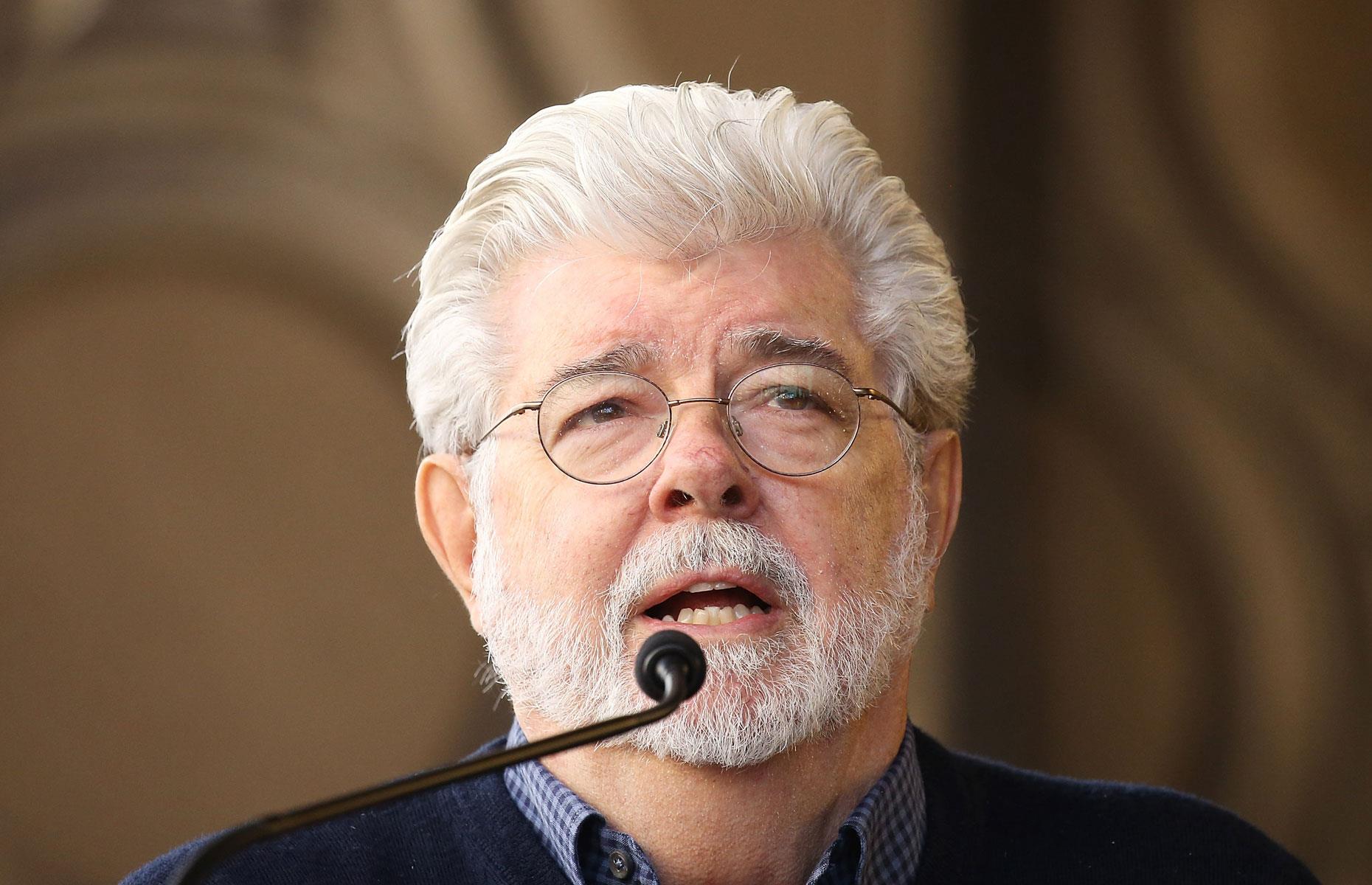 George Lucas feeds squirrels