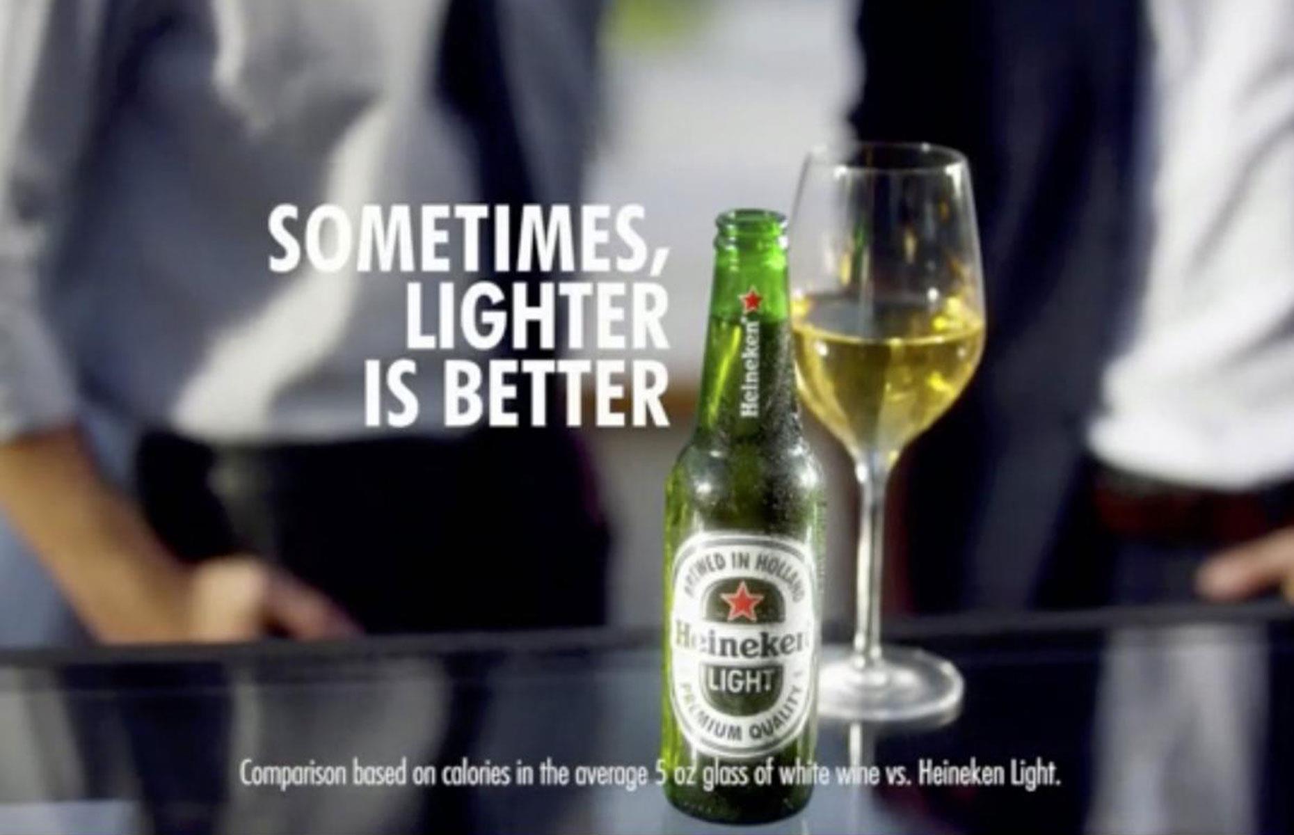 Heineken's "sometimes, lighter is better" ad gaffe