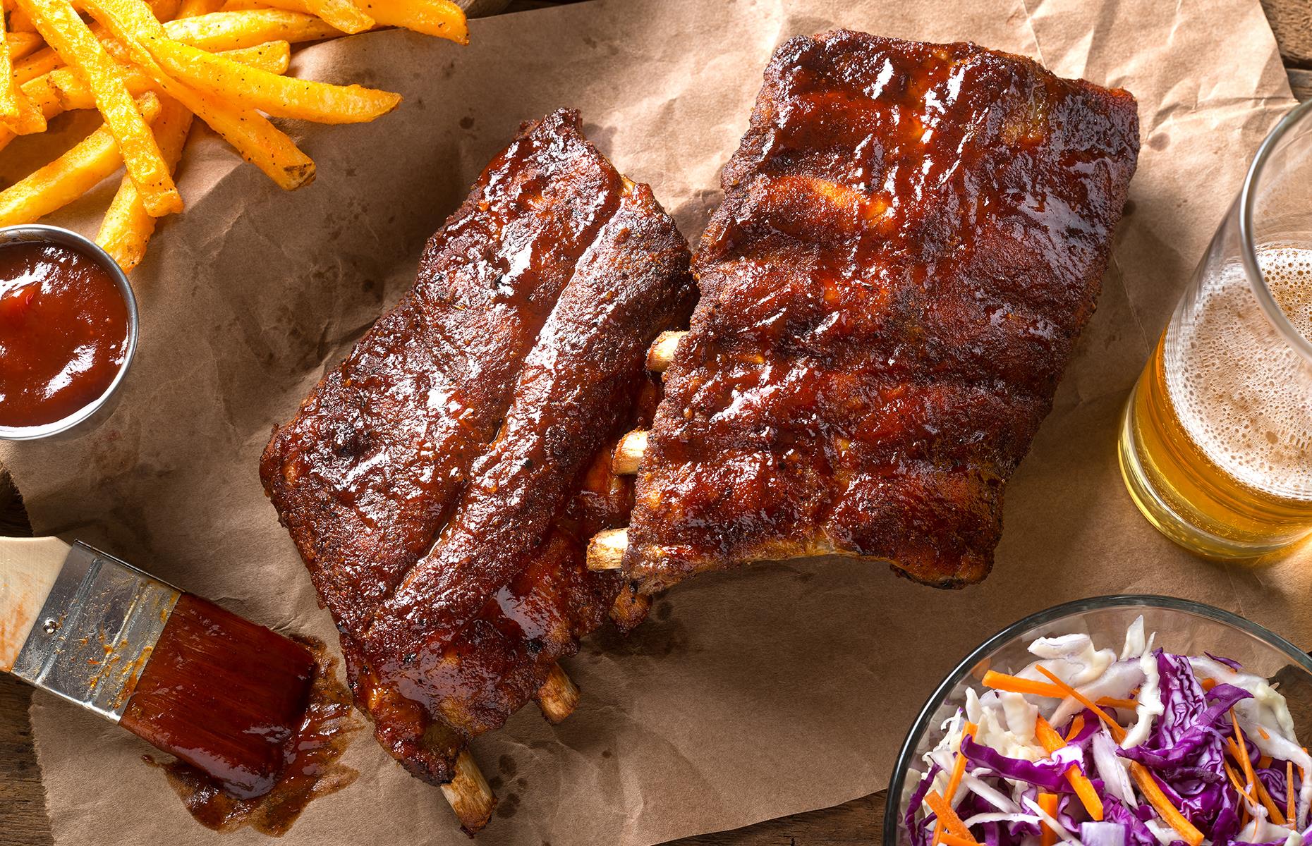 Slow-cooked smokehouse ribs