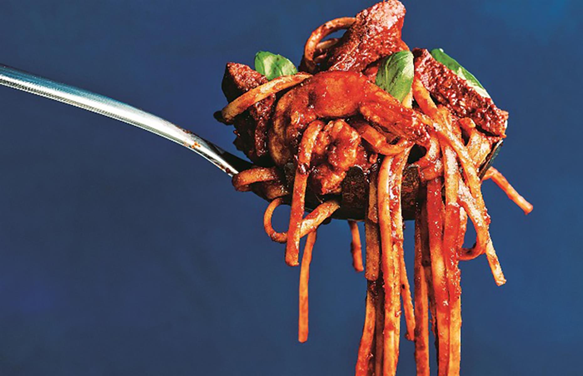 Prawn, chorizo and basil linguine 