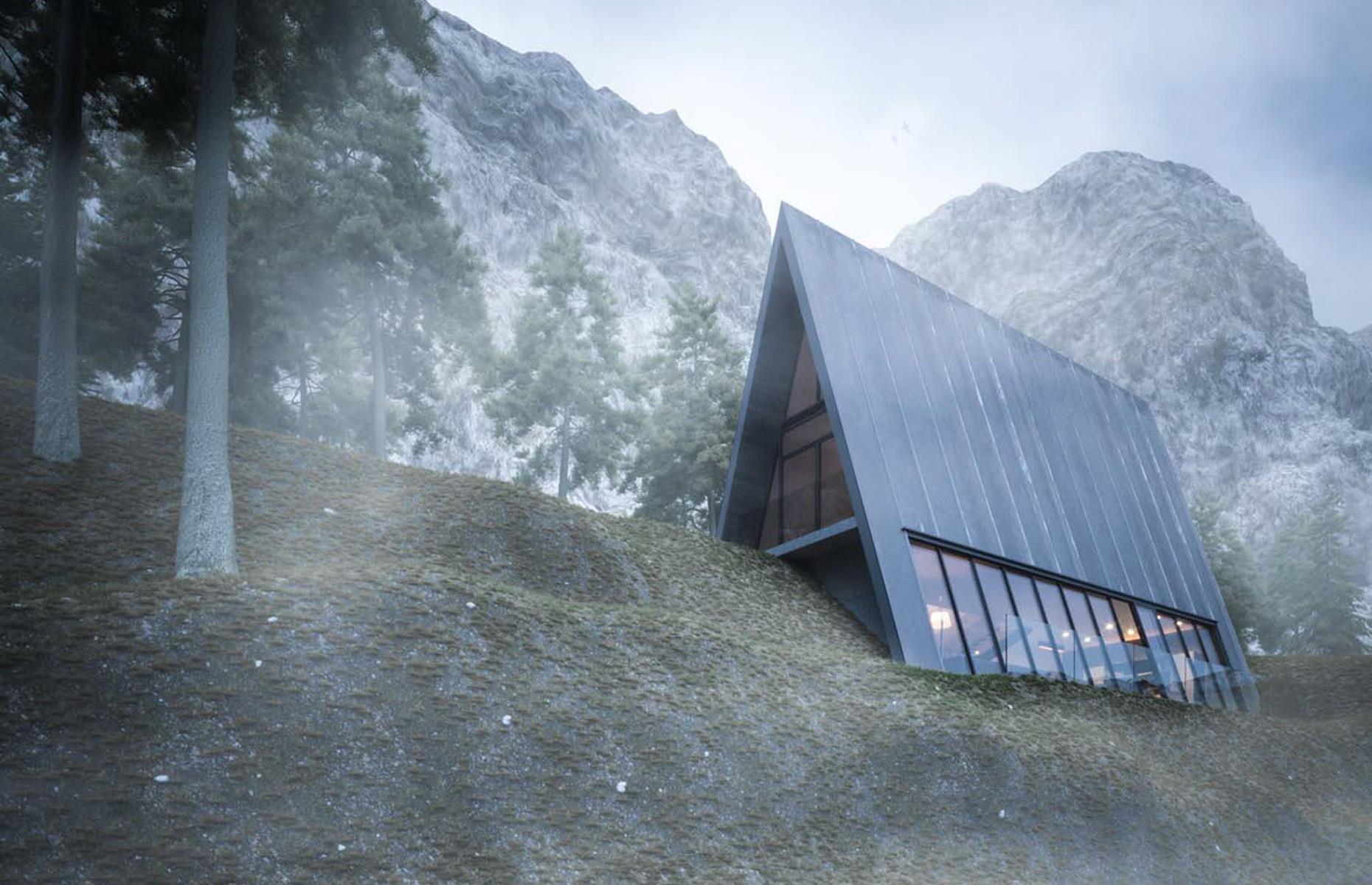 Casa del Acantilado Triangular, concepto de diseño, Alemania