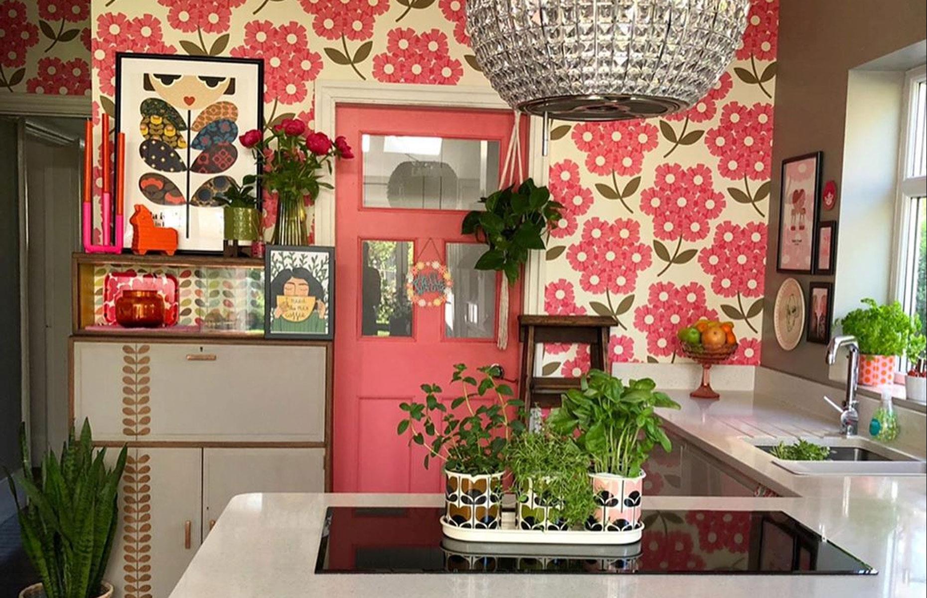 Retro pink kitchen packed with personality