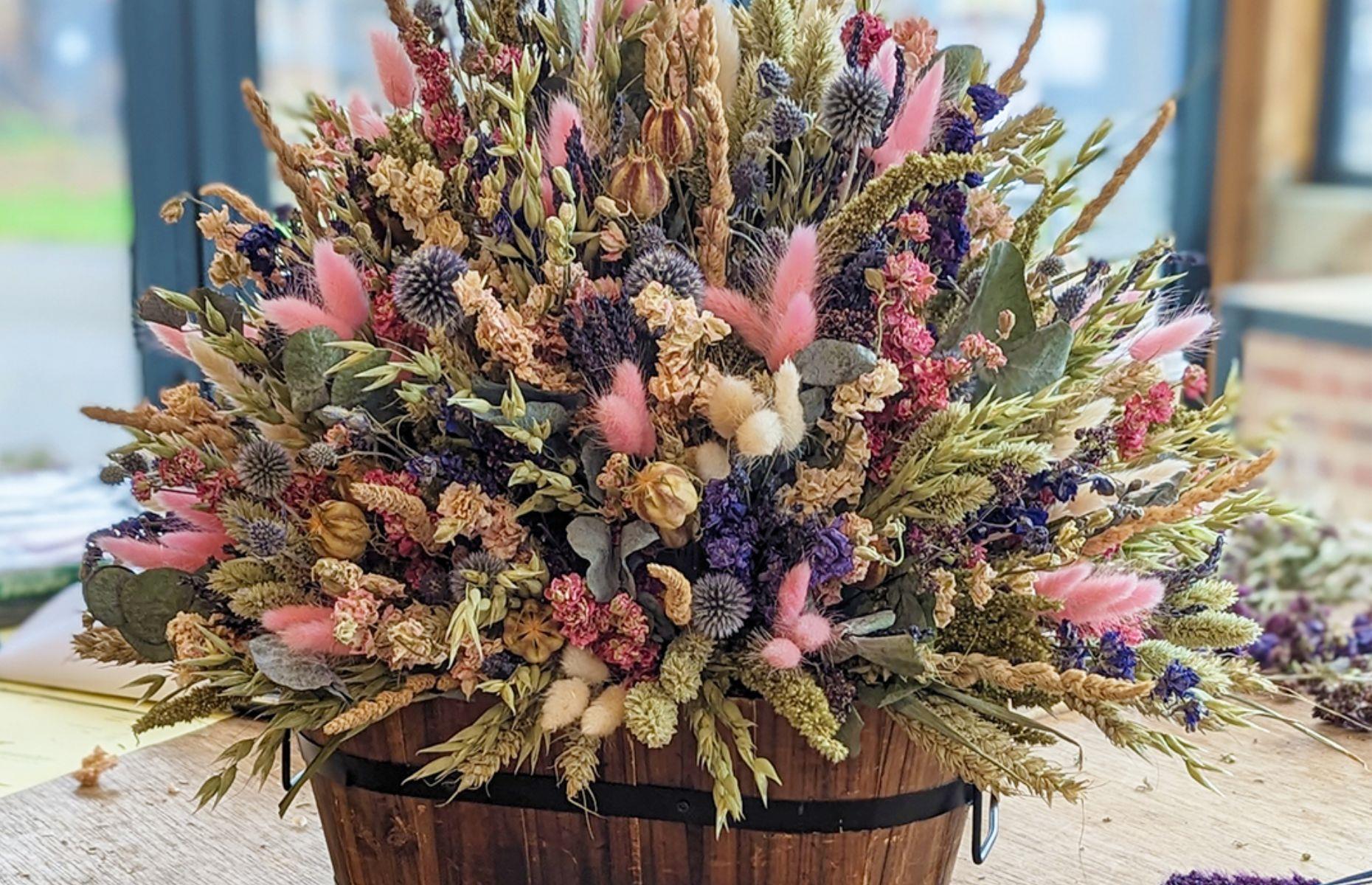 Dried flower arrangements