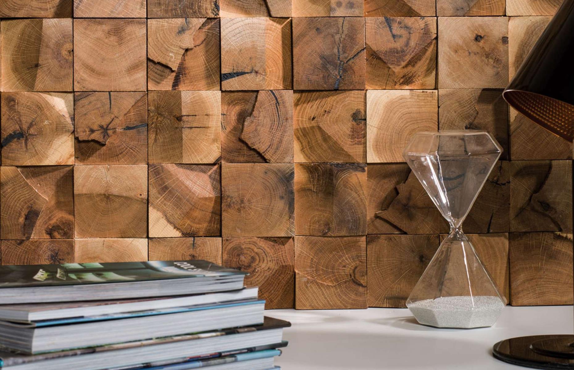 Get rustic with a wood mosaic