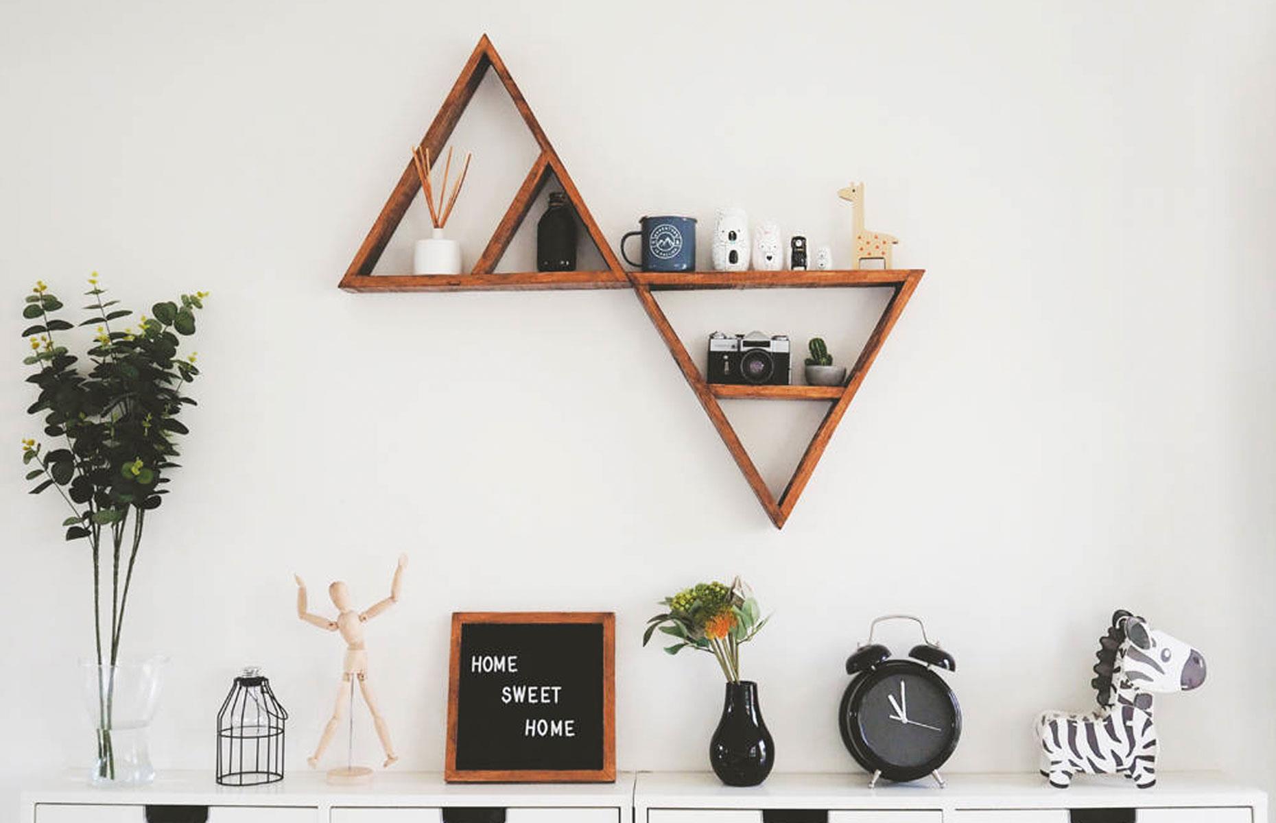 Go geometric with triangle shelves