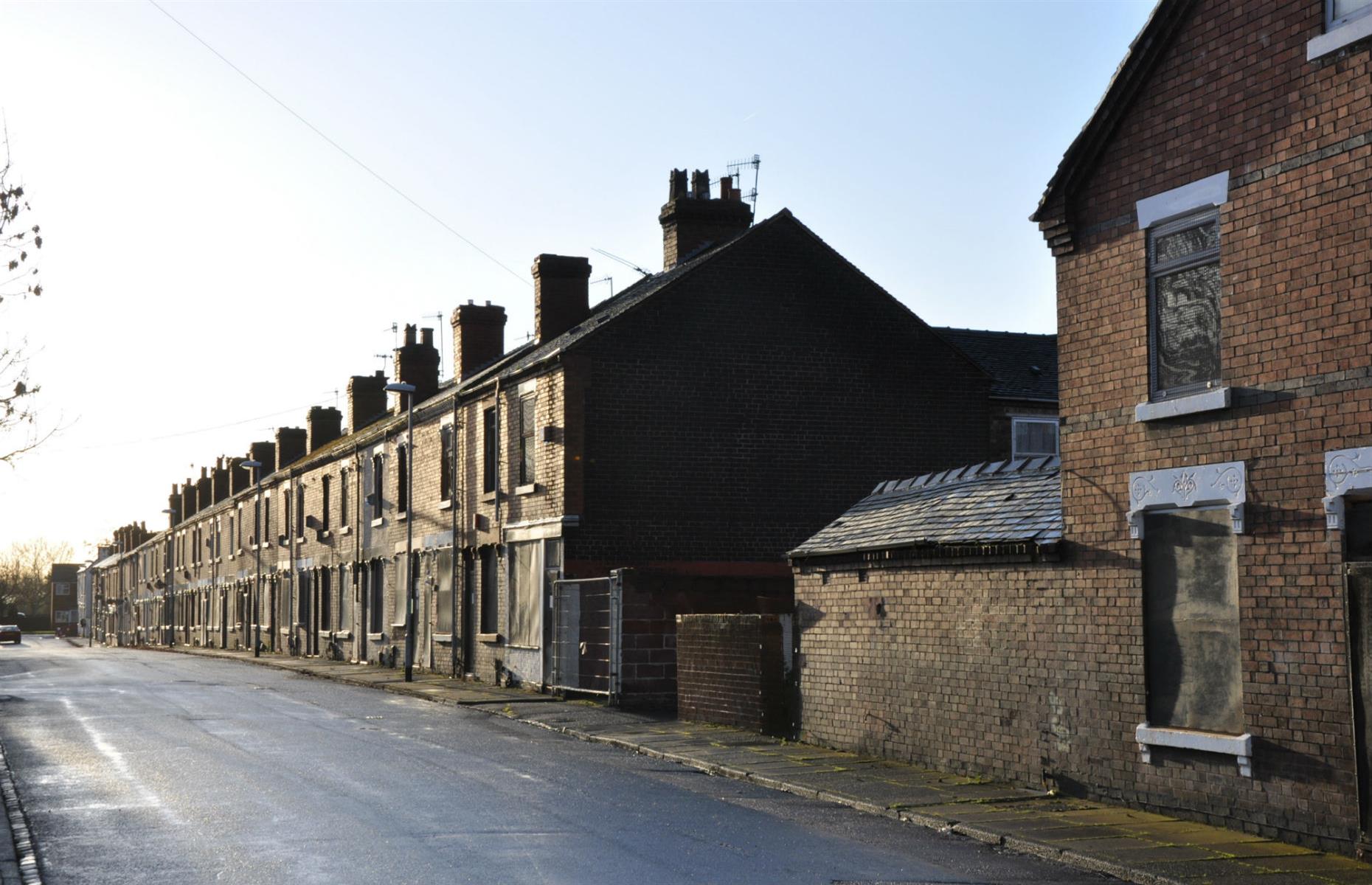 Boarded-up homes in Stoke-on-Trent