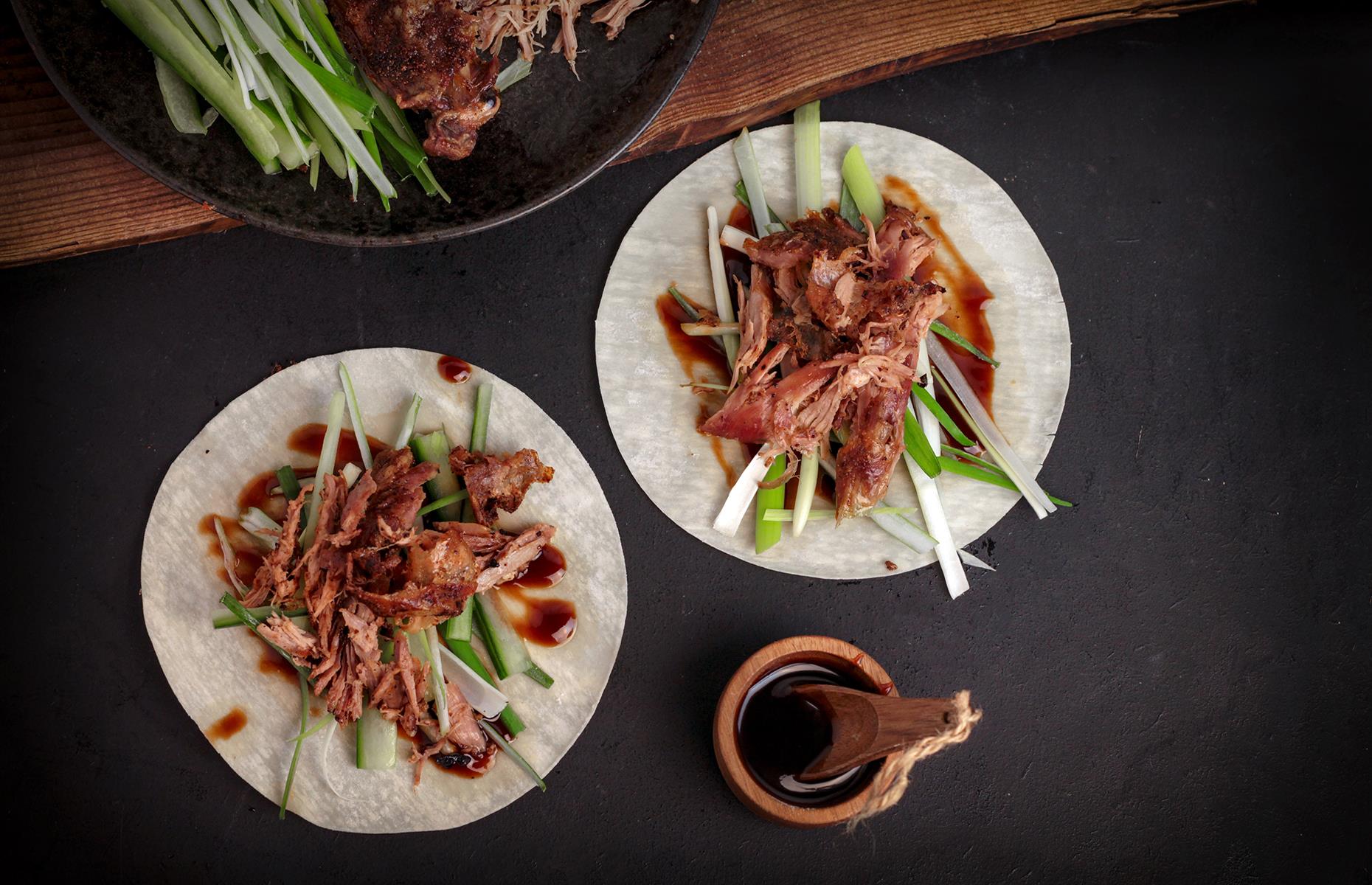 16. Roasted duck pancakes