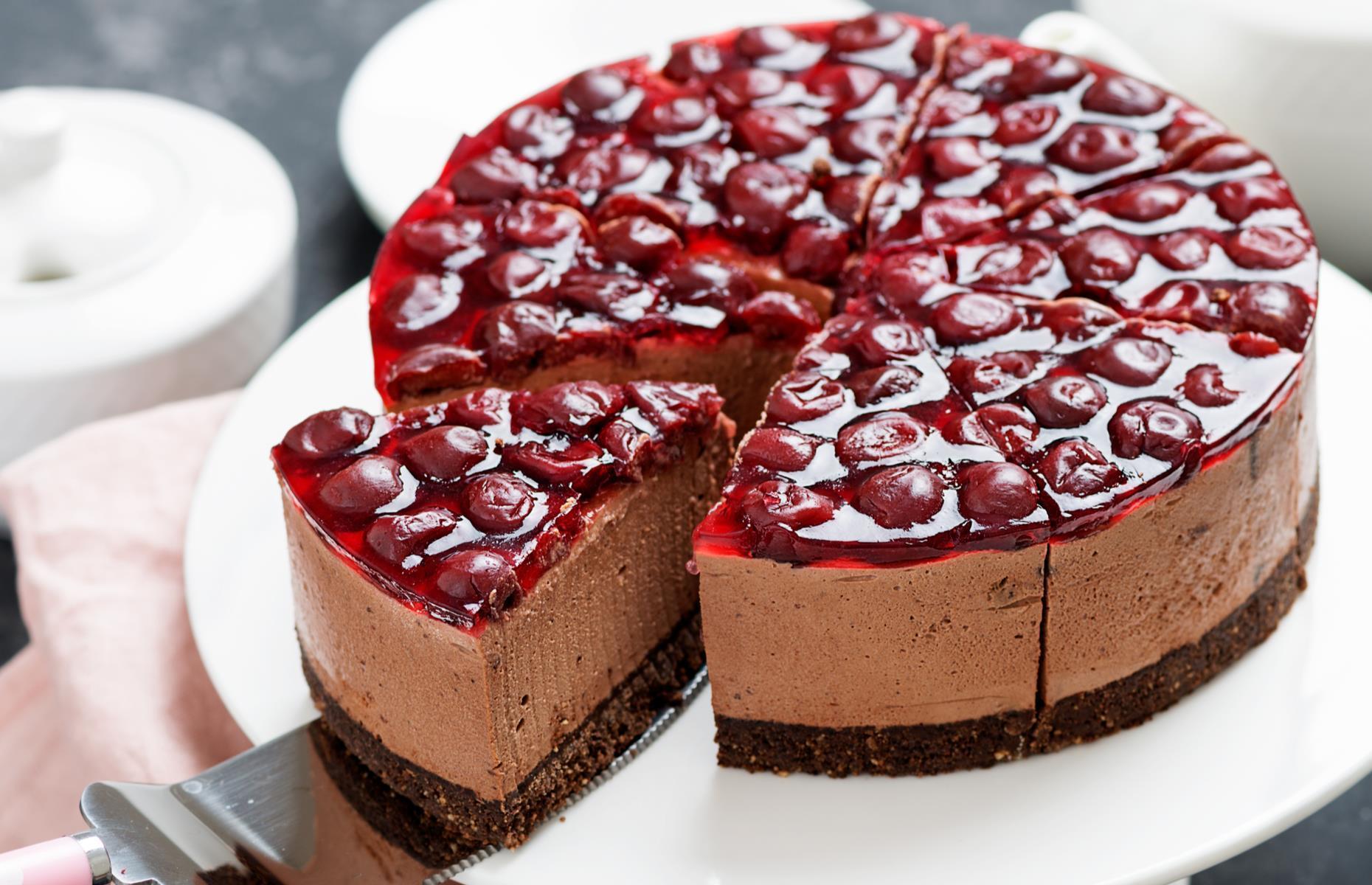 Chocolate cherry cheesecake