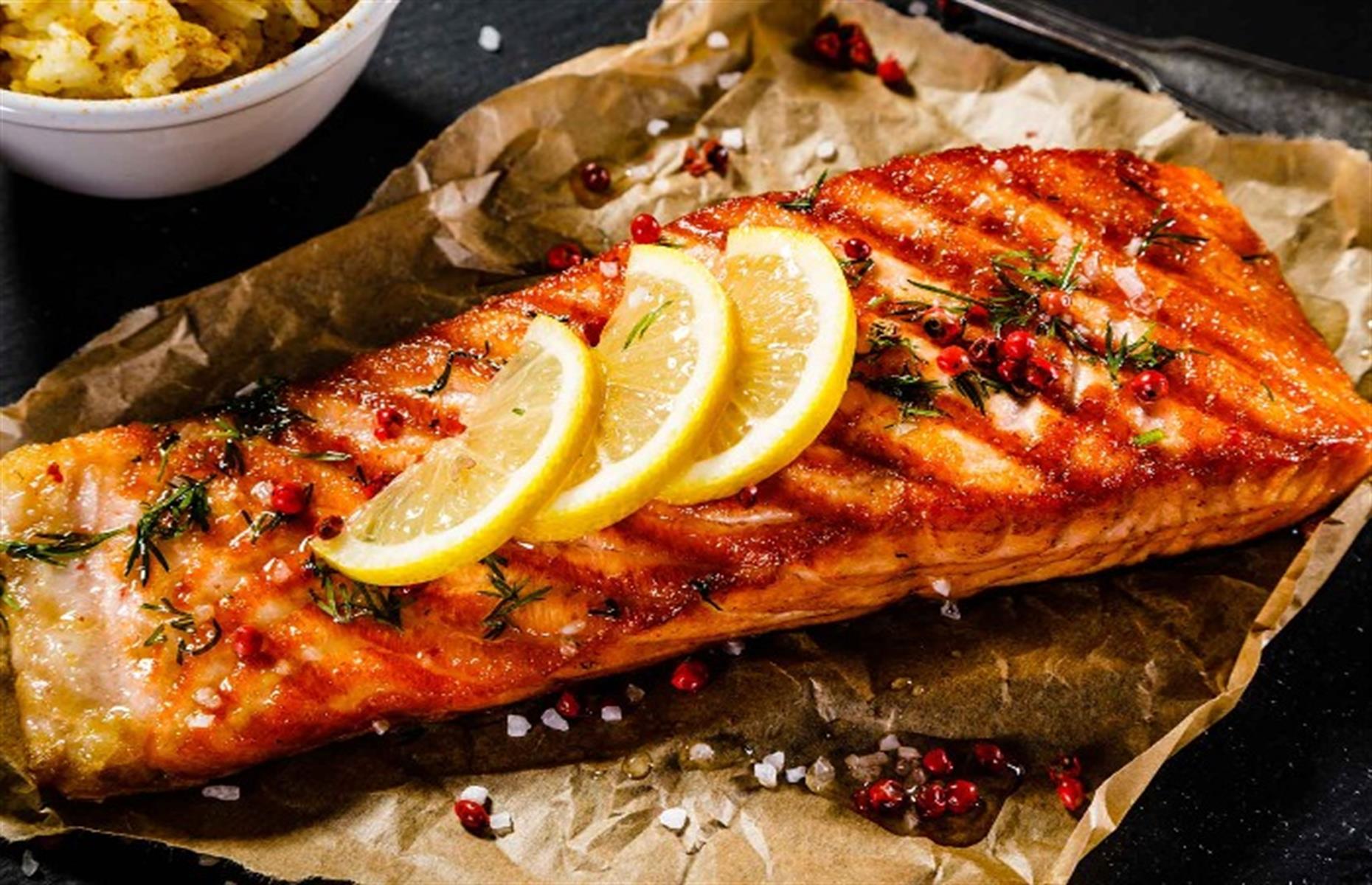 Barbecued salmon