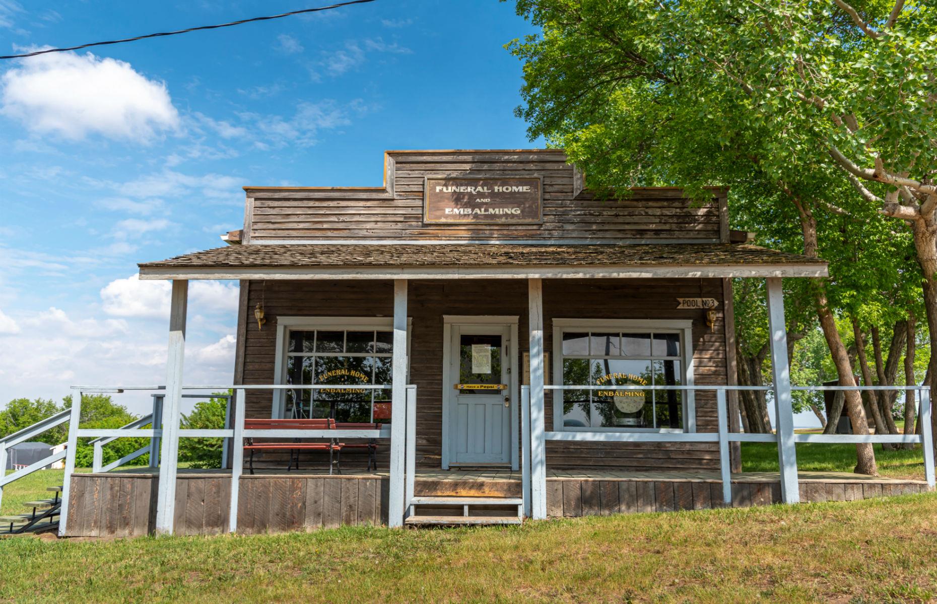 The prairie town of Rowley, Alberta, Canada
