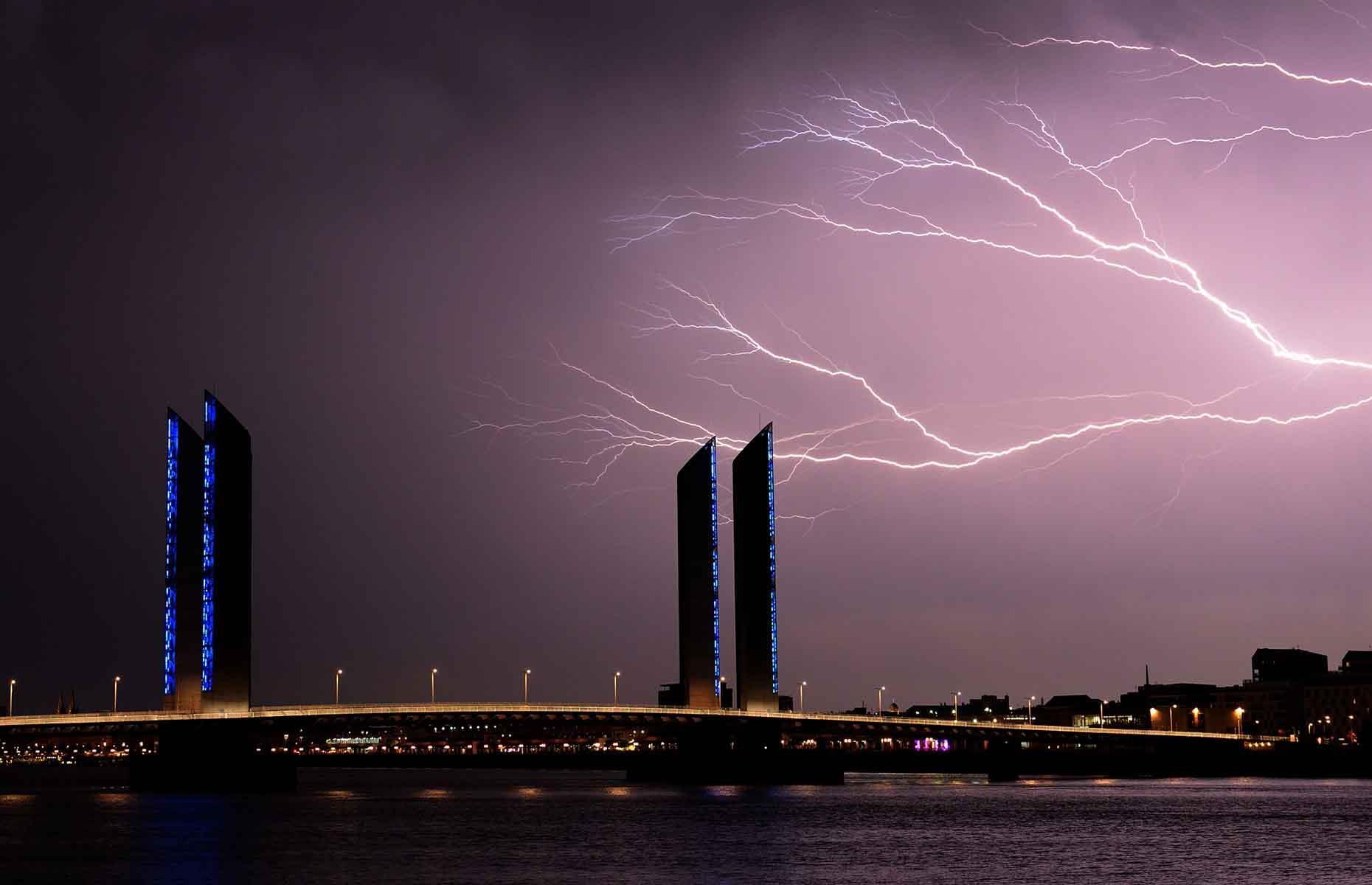 Lightning in Bordeaux, France