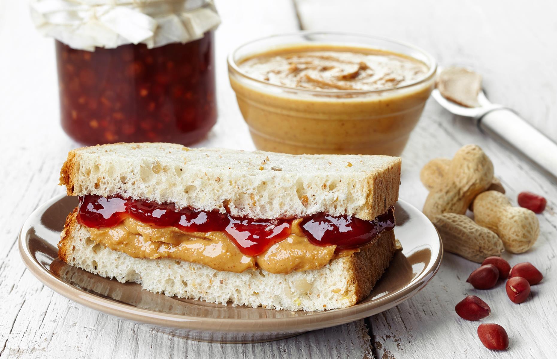 22. Peanut butter and jelly sandwich