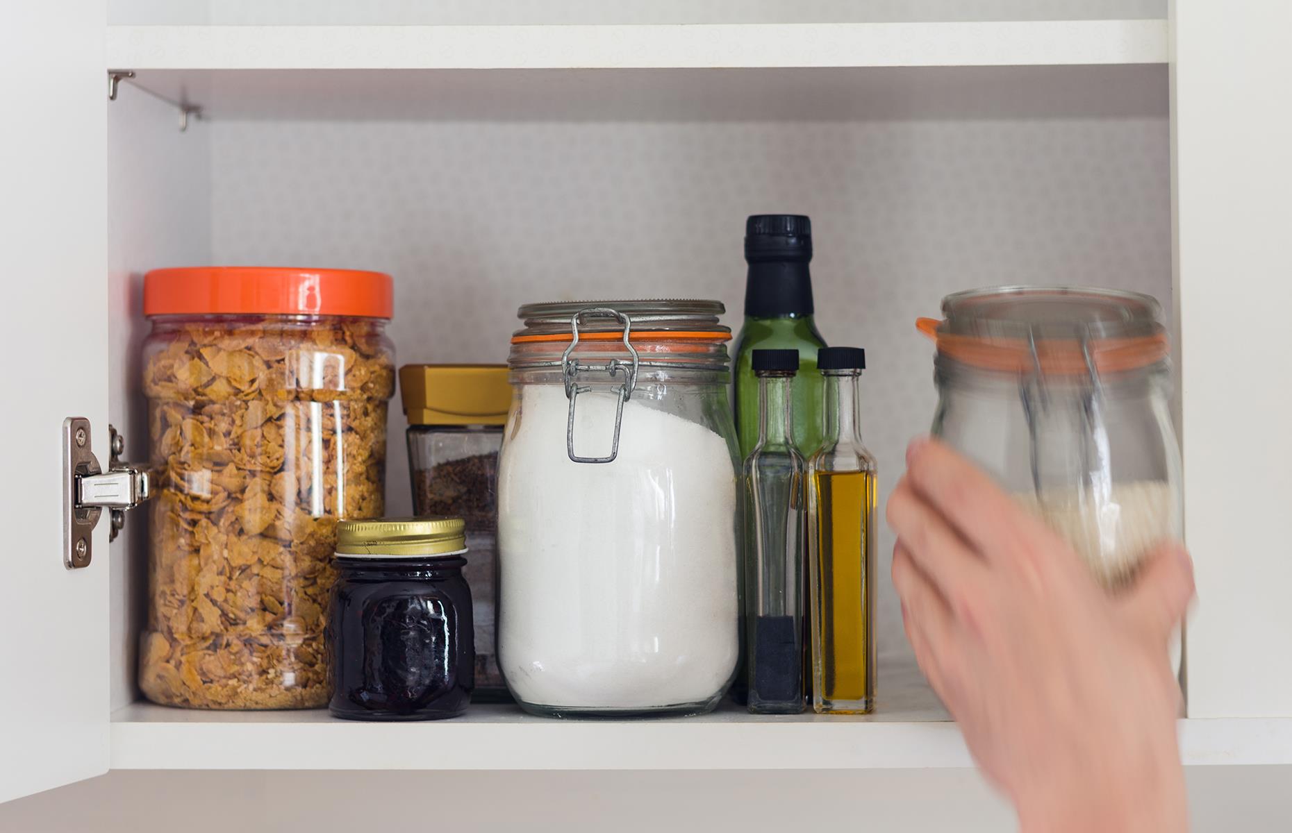 Clear the kitchen cupboards 