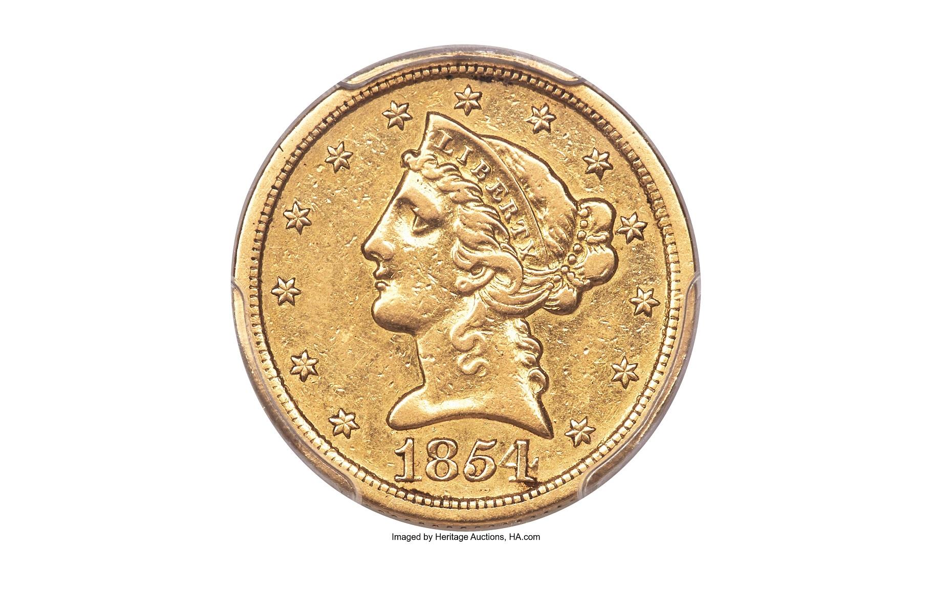1854-S Liberty Half Eagle: $2.4 million