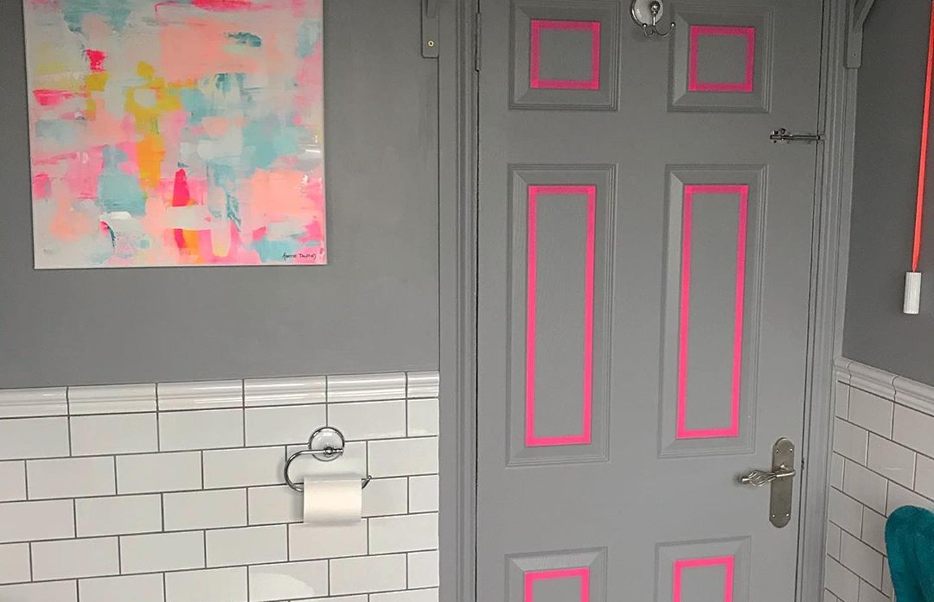 Brighten doors with washi tape