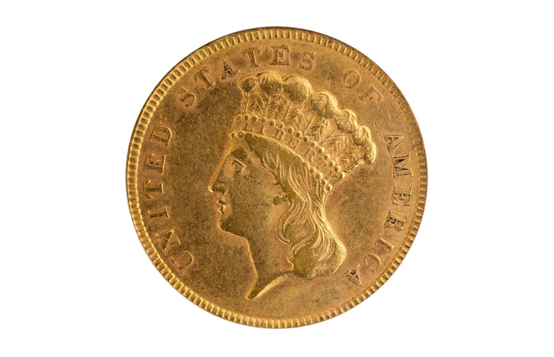 11. 1870 Three-Dollar Piece: $5.52 million ($6.5m/£4.9m today)