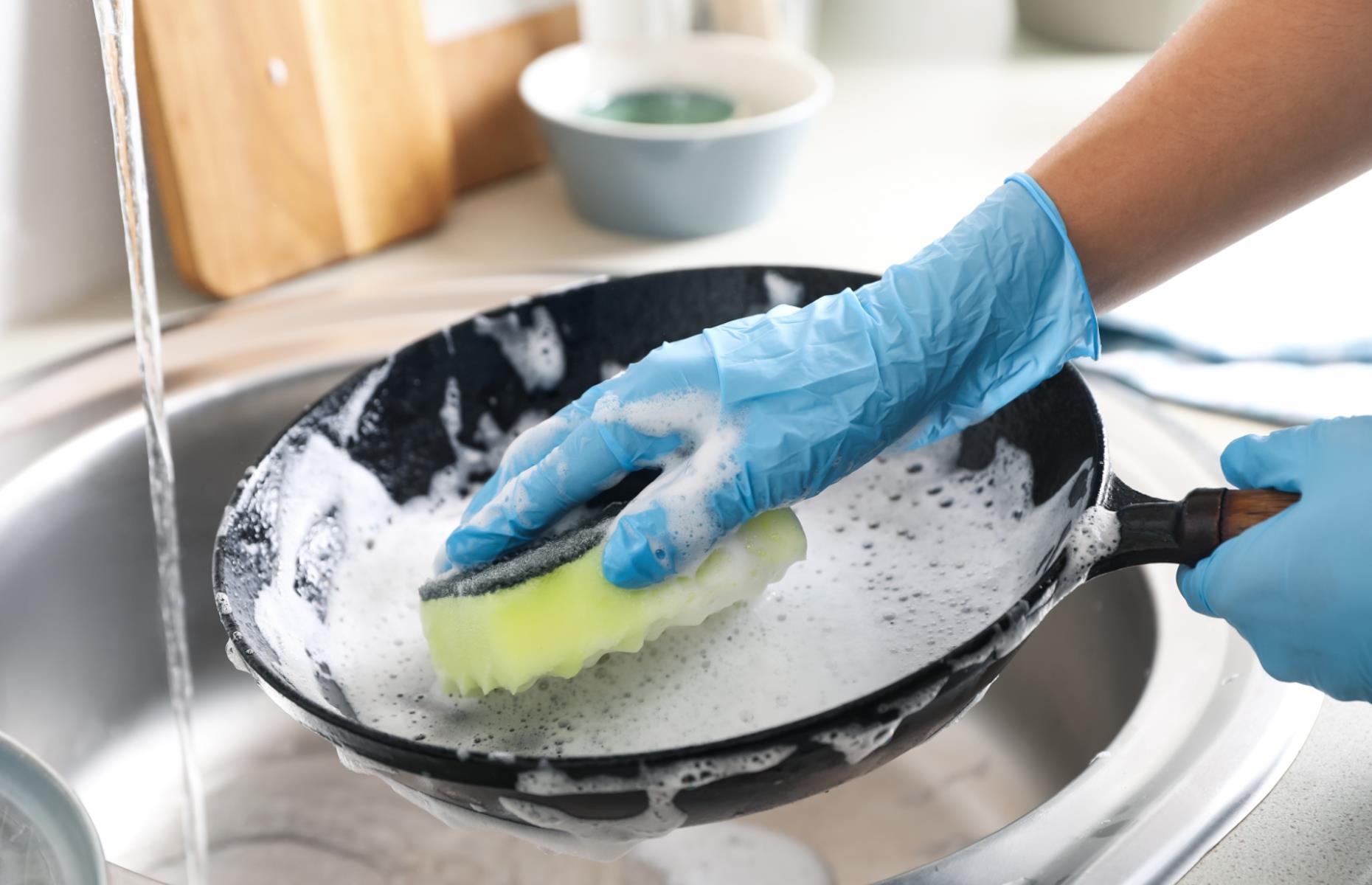 4. Wash all pans with soap