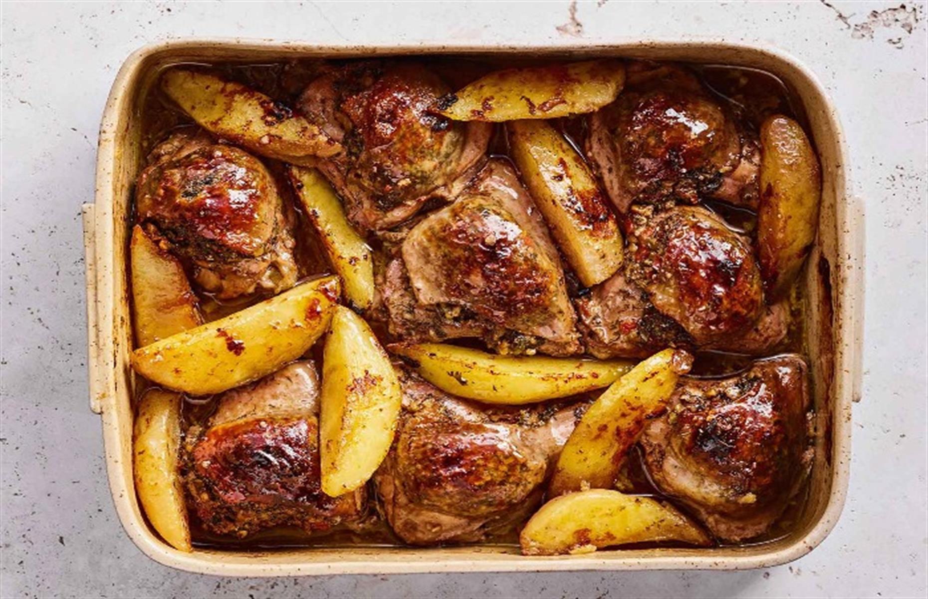 47. Herb, garlic and chilli-stuffed chicken thighs