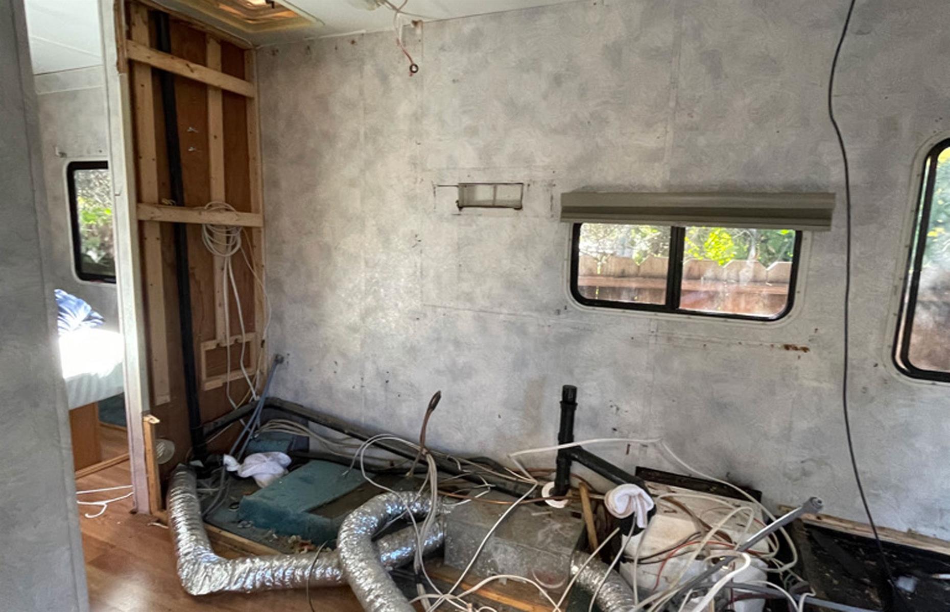Maximalist vintage RV camper: before