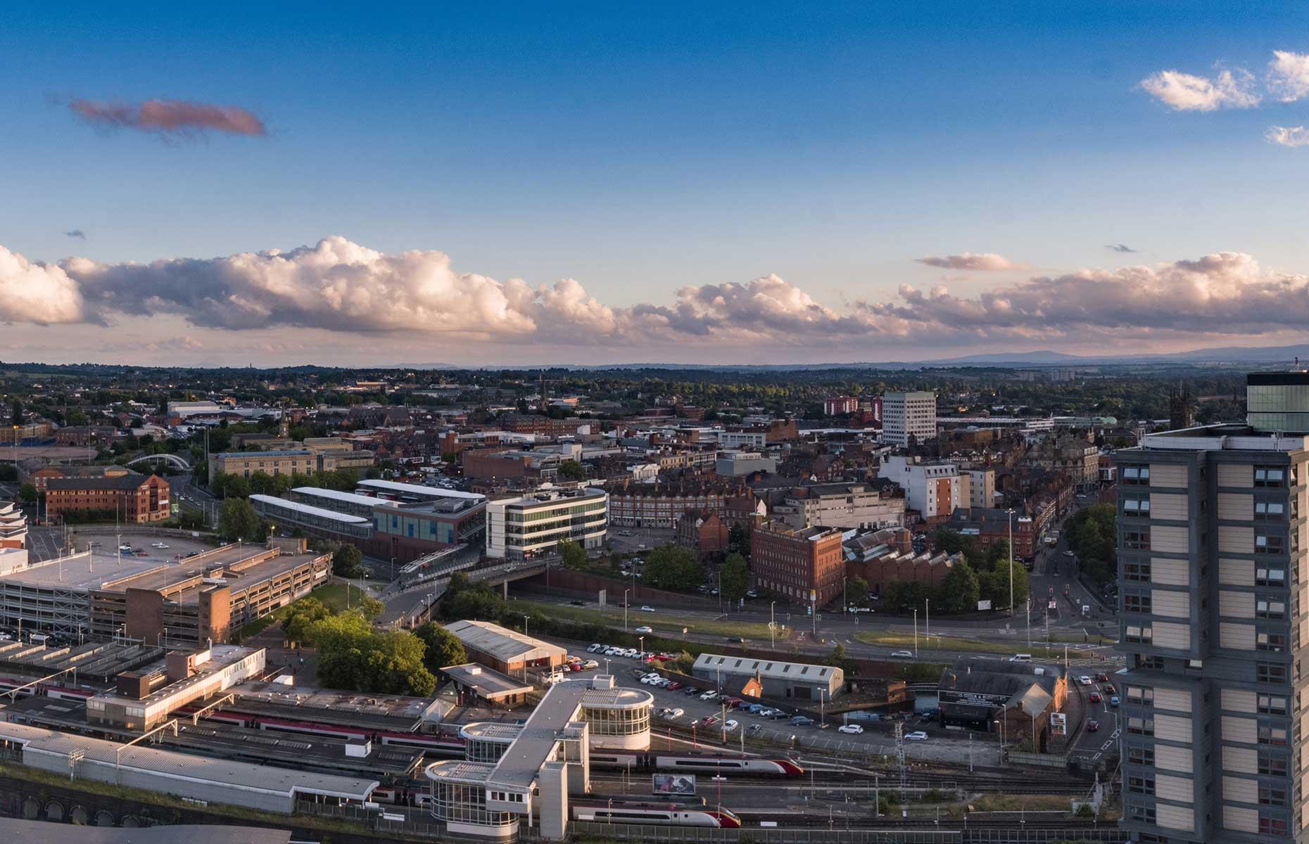 Panoramic view across Wolverhampton