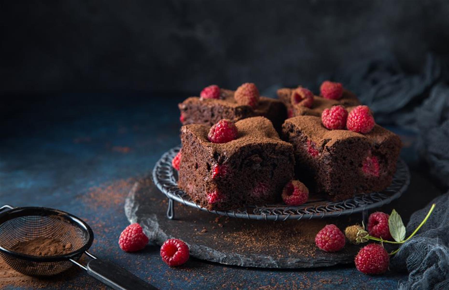 Raspberry and vanilla brownies