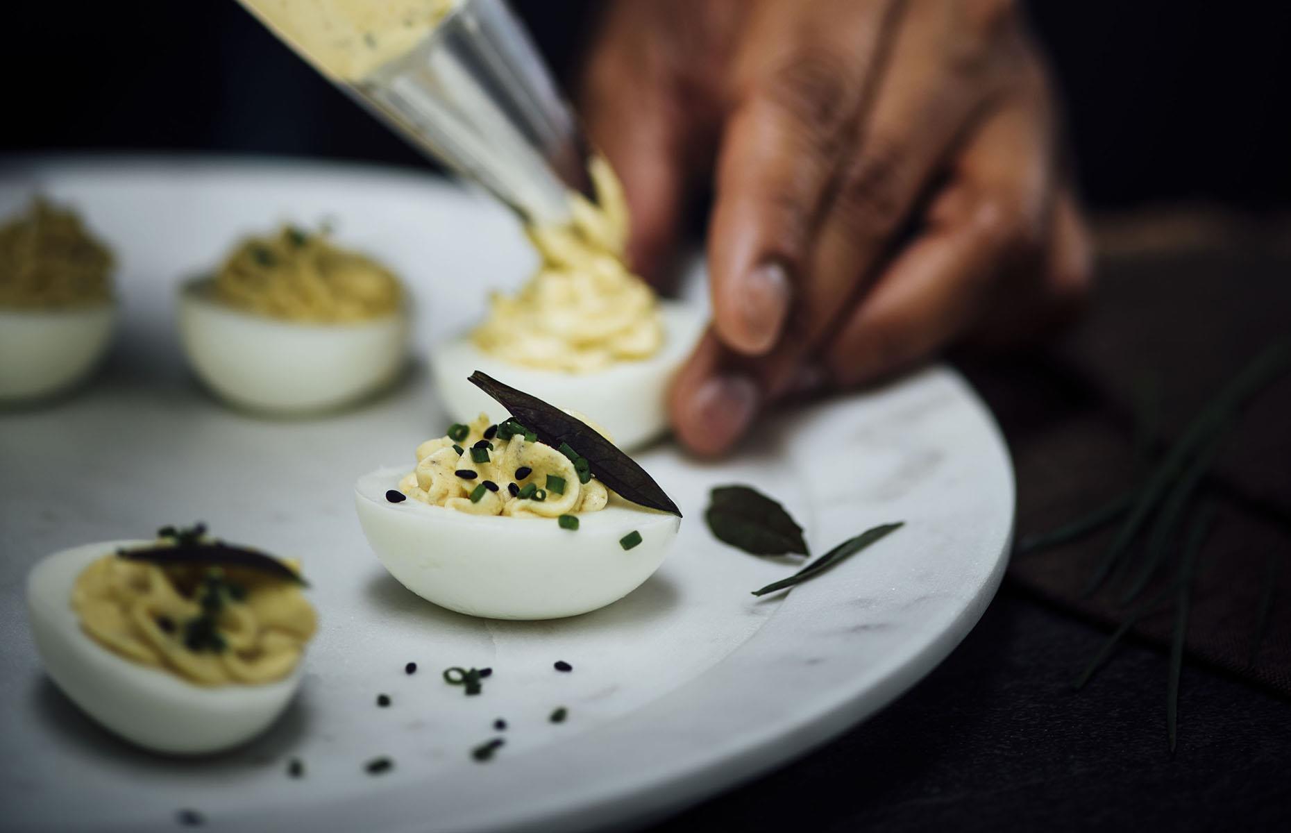 Canapé: devilled eggs