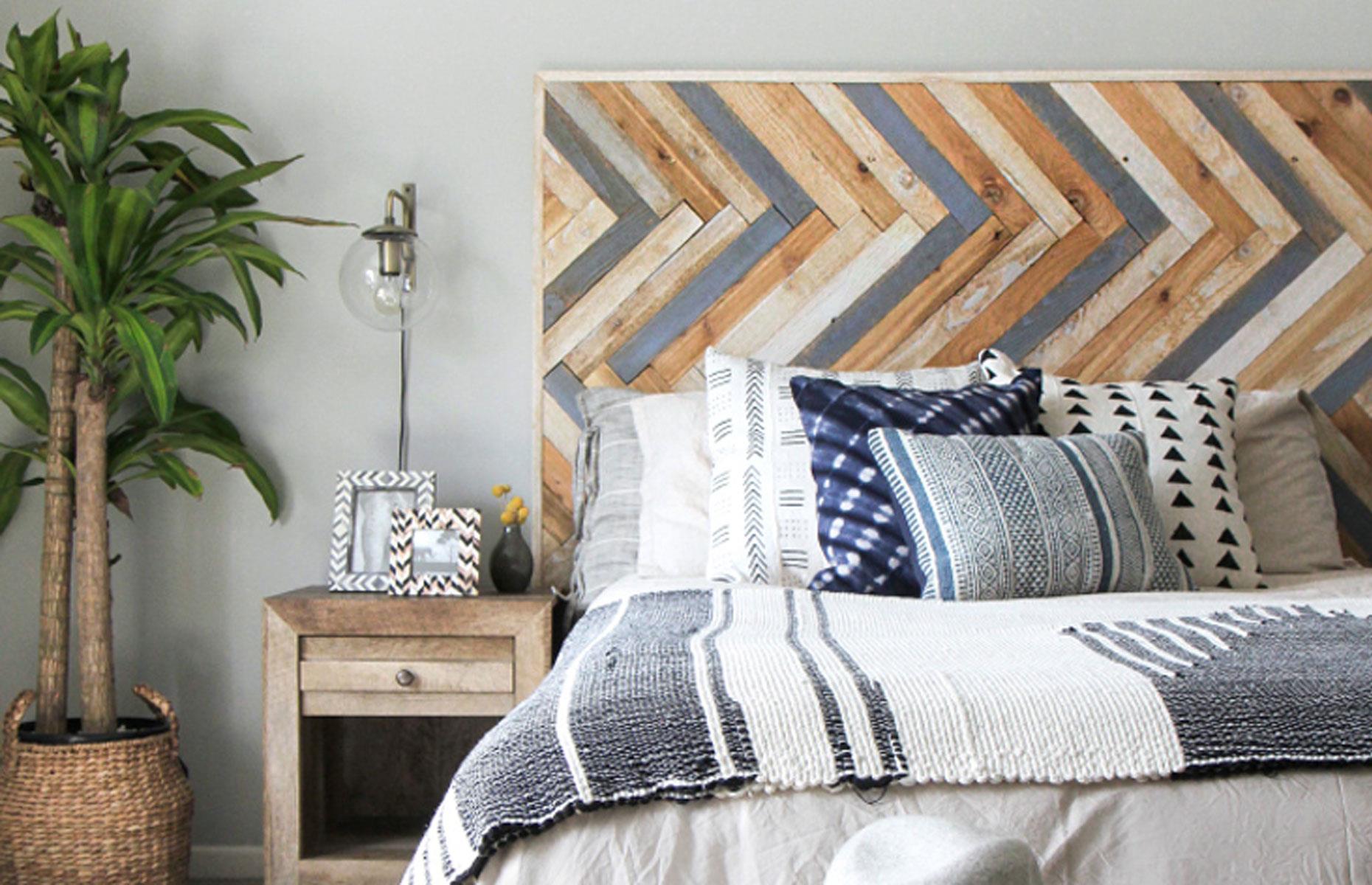 Fashion a herringbone headboard