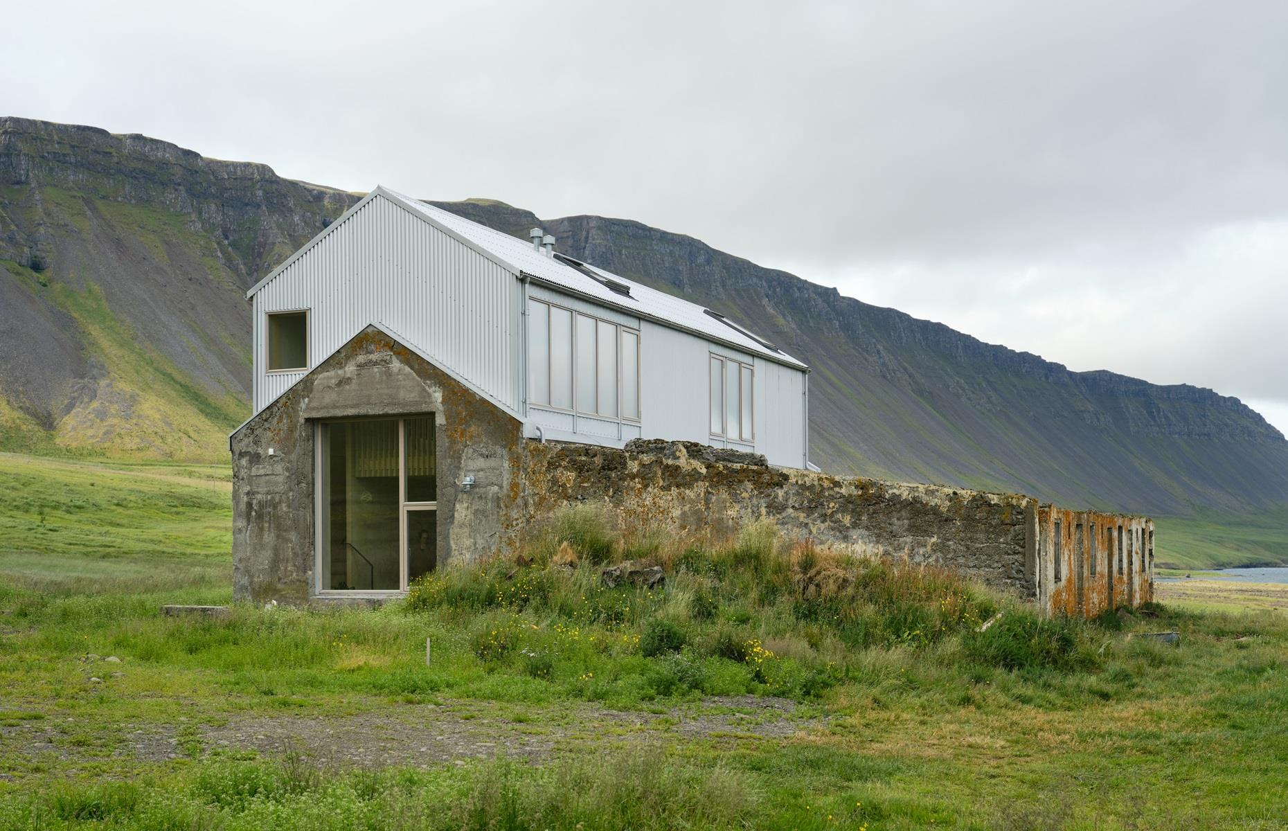 Restored concrete barn, West Iceland, Iceland